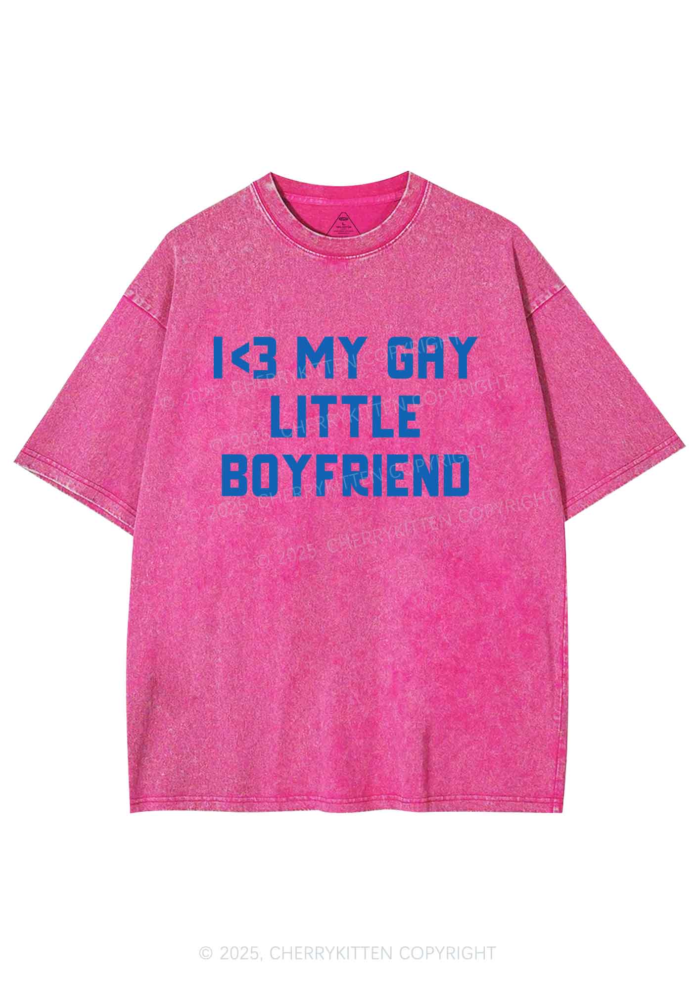 Love My Gay BF Pride Y2K Shirts Washed Tee Cherrykitten - Image 5