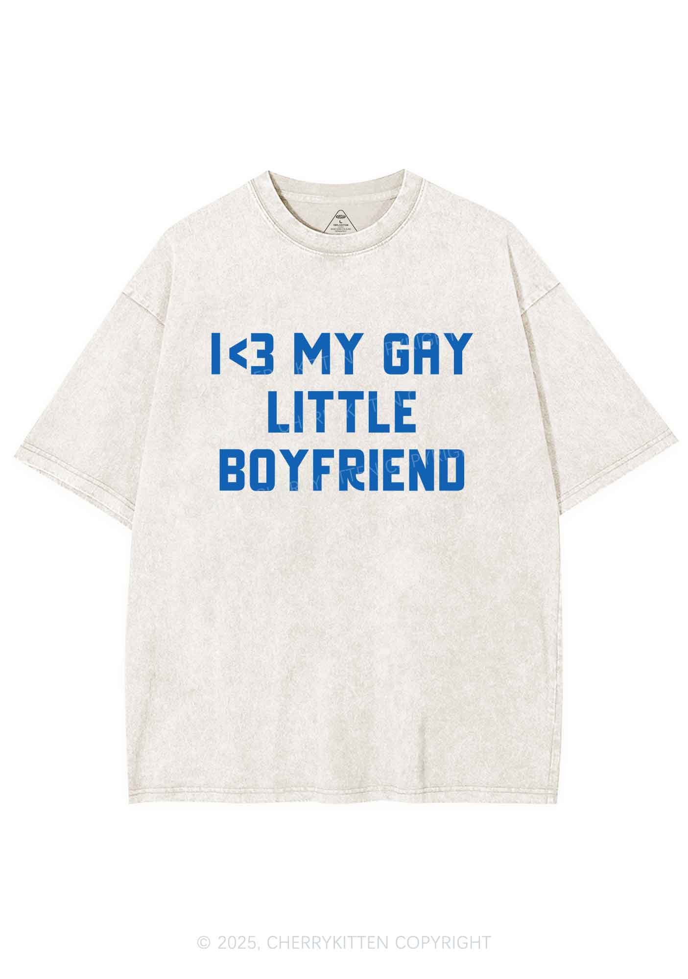 Love My Gay BF Pride Y2K Shirts Washed Tee Cherrykitten - Image 6