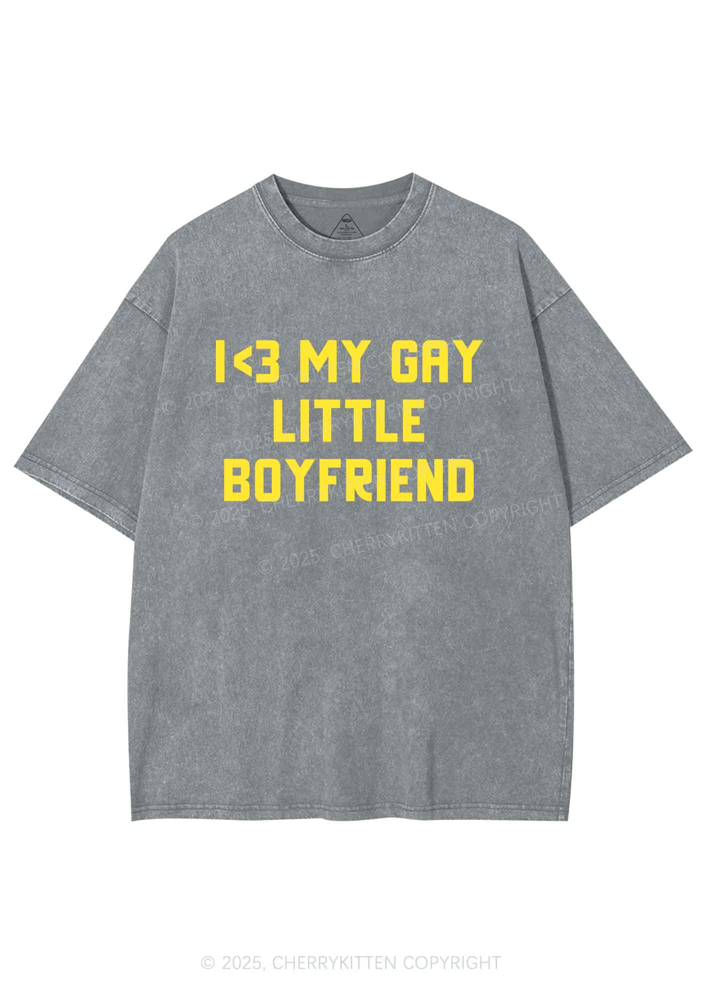 Love My Gay BF Pride Y2K Shirts Washed Tee Cherrykitten - Image 8