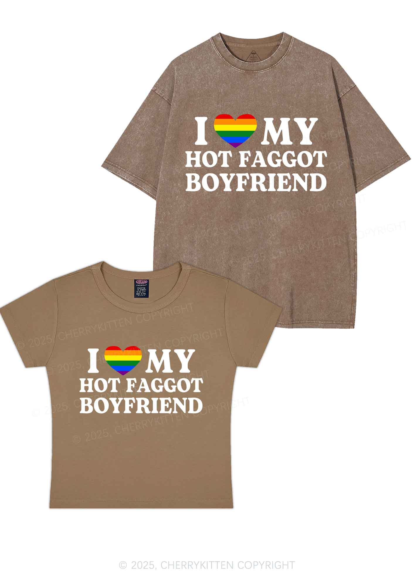 Love My Hot Faggot BF Y2K Valentine's Day Couple Shirt Cherrykitten - Image 10