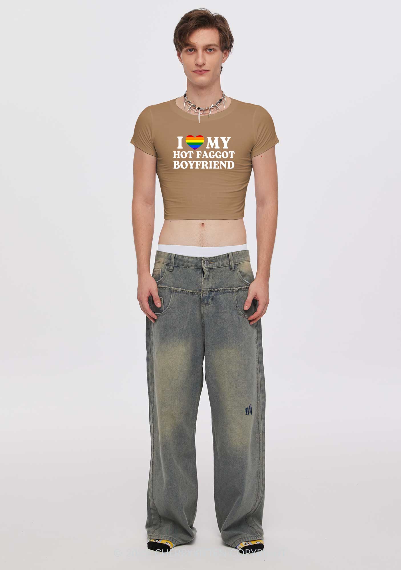 Love My Hot Faggot BF Y2K Valentine's Day Couple Shirt Cherrykitten - Image 2