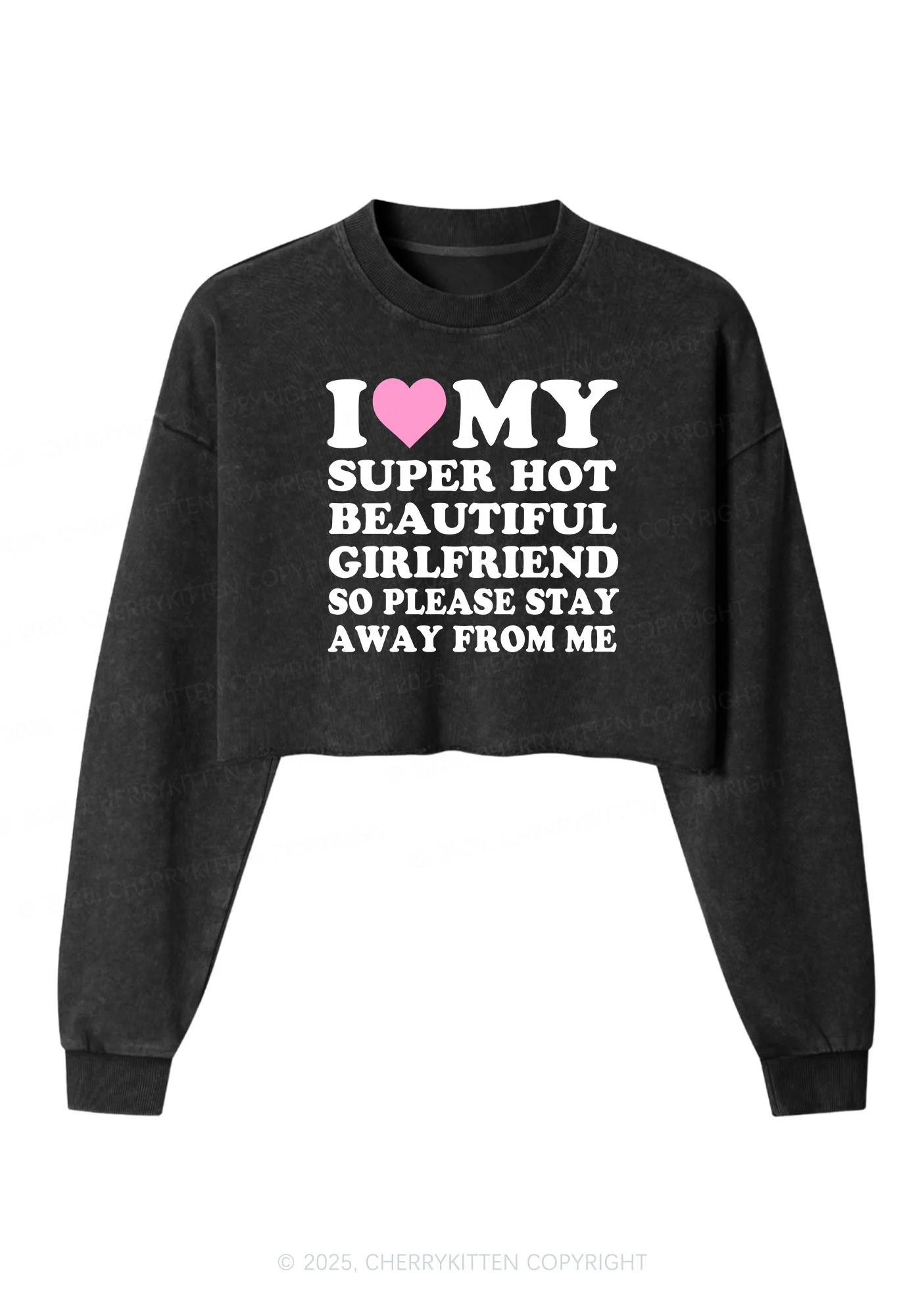 Love My Hot Girlfriend Y2K Crop Washed Sweatshirts Cherrykitten - Image 3