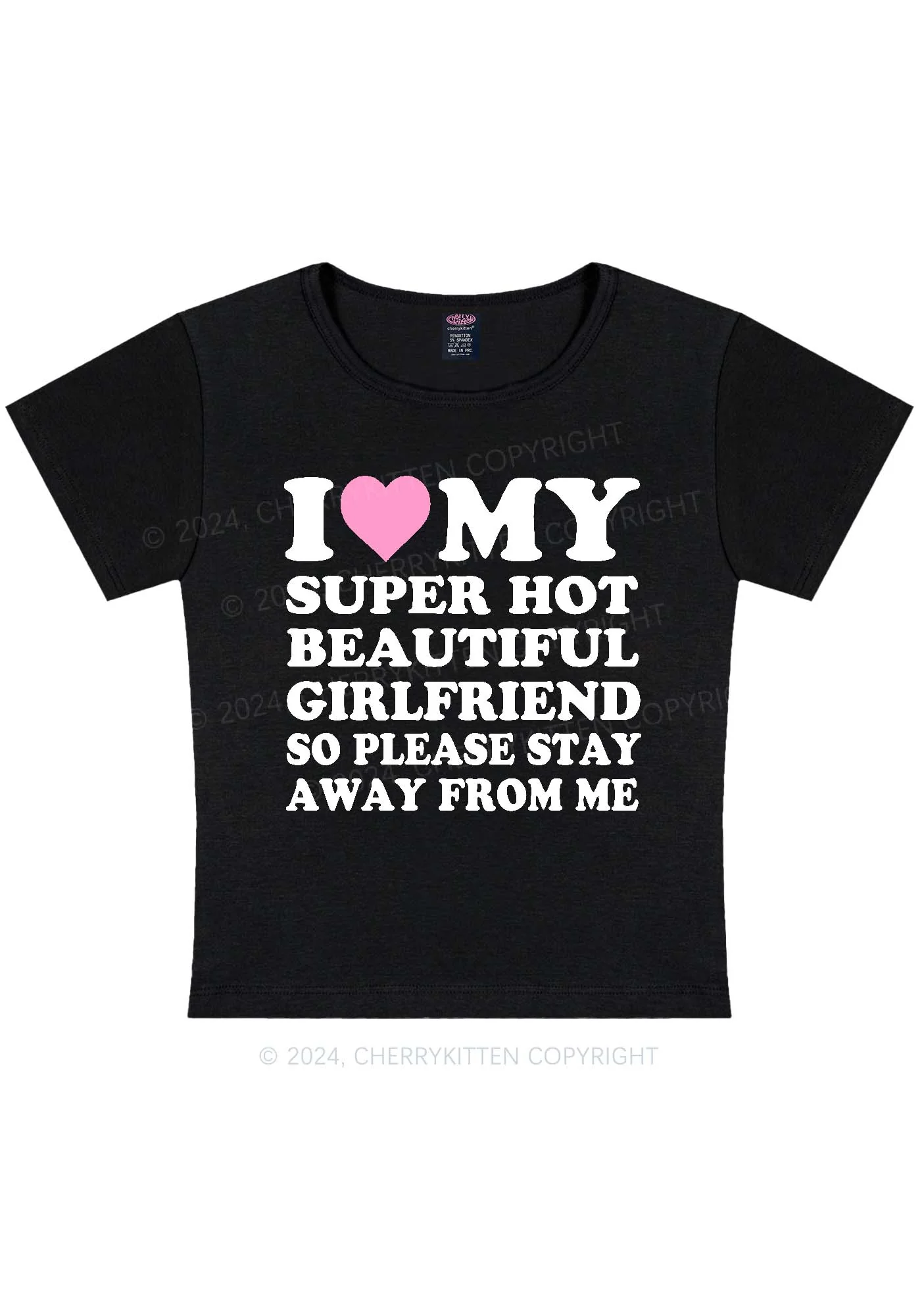 Love My Hot Girlfriend Y2K Valentine's Day Baby Tee Cherrykitten - Image 3