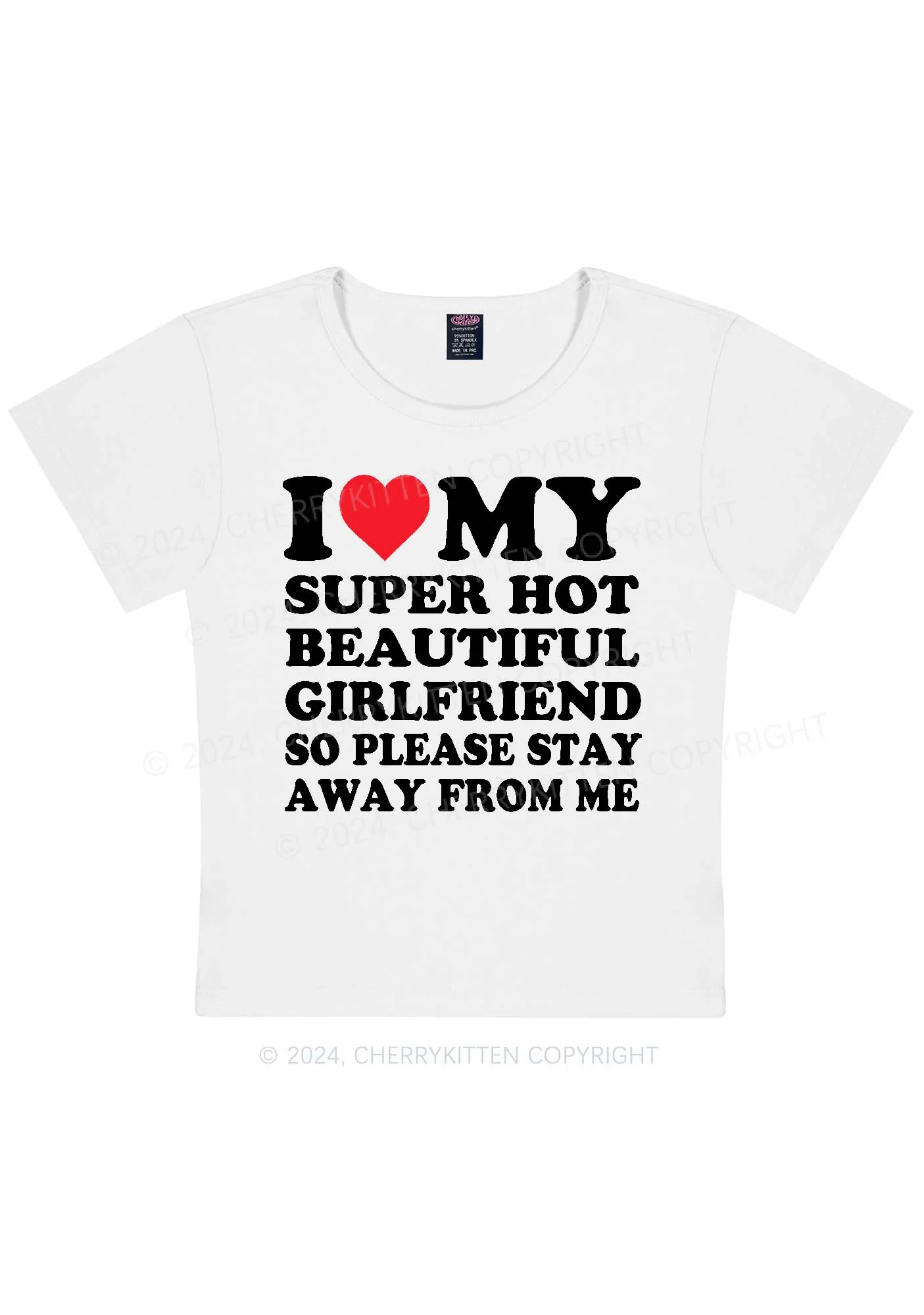 Love My Hot Girlfriend Y2K Valentine's Day Baby Tee Cherrykitten - Image 4