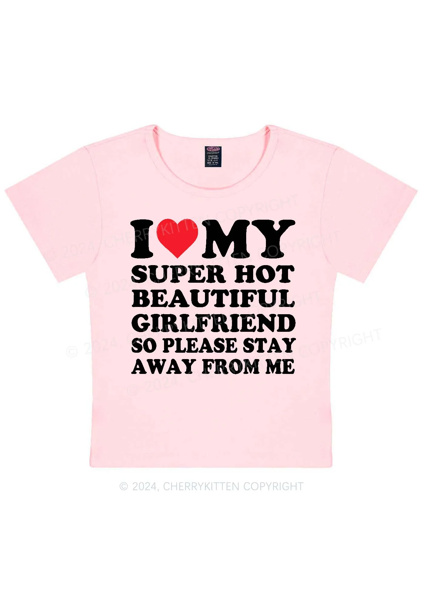 Love My Hot Girlfriend Y2K Valentine's Day Baby Tee Cherrykitten - Image 5