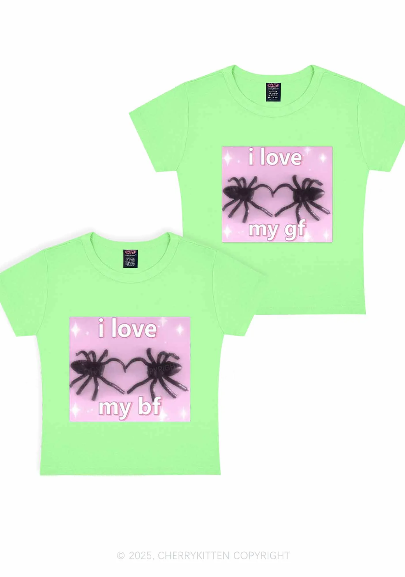 Love My Spider BF GF Y2K Valentine's Day Baby Tee Cherrykitten - Image 11