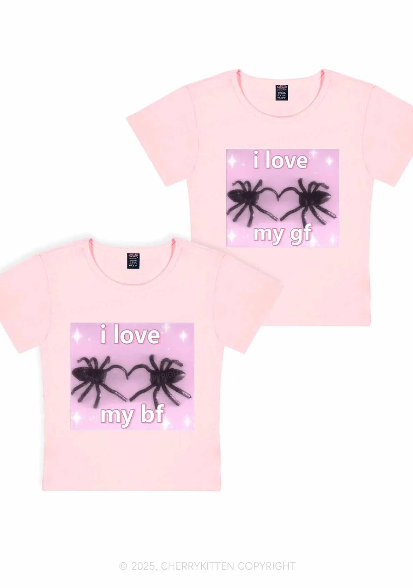 Love My Spider BF GF Y2K Valentine's Day Baby Tee Cherrykitten - Image 5