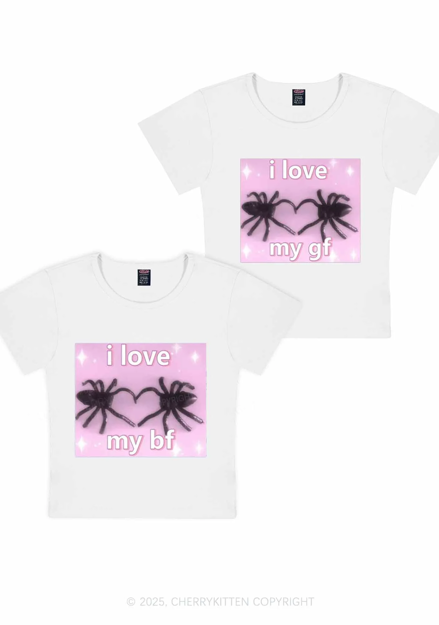 Love My Spider BF GF Y2K Valentine's Day Baby Tee Cherrykitten - Image 6