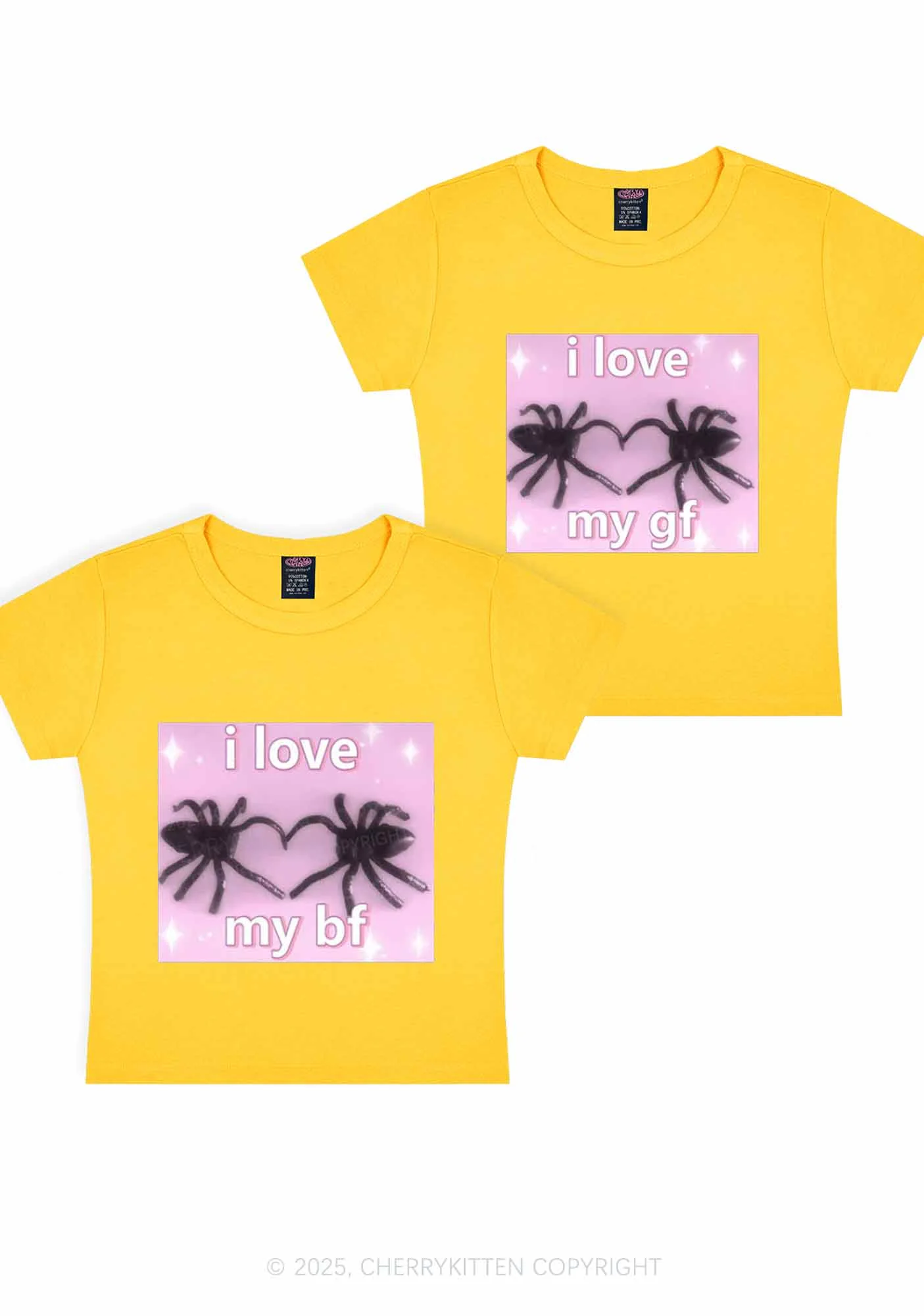 Love My Spider BF GF Y2K Valentine's Day Baby Tee Cherrykitten - Image 7