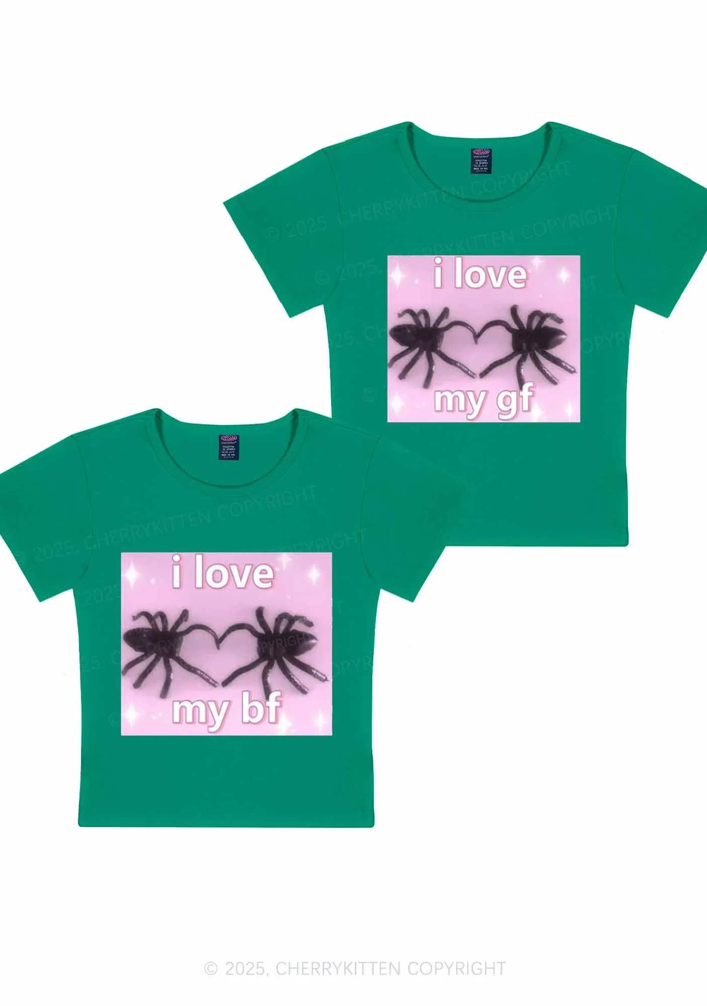 Love My Spider BF GF Y2K Valentine's Day Baby Tee Cherrykitten - Image 8
