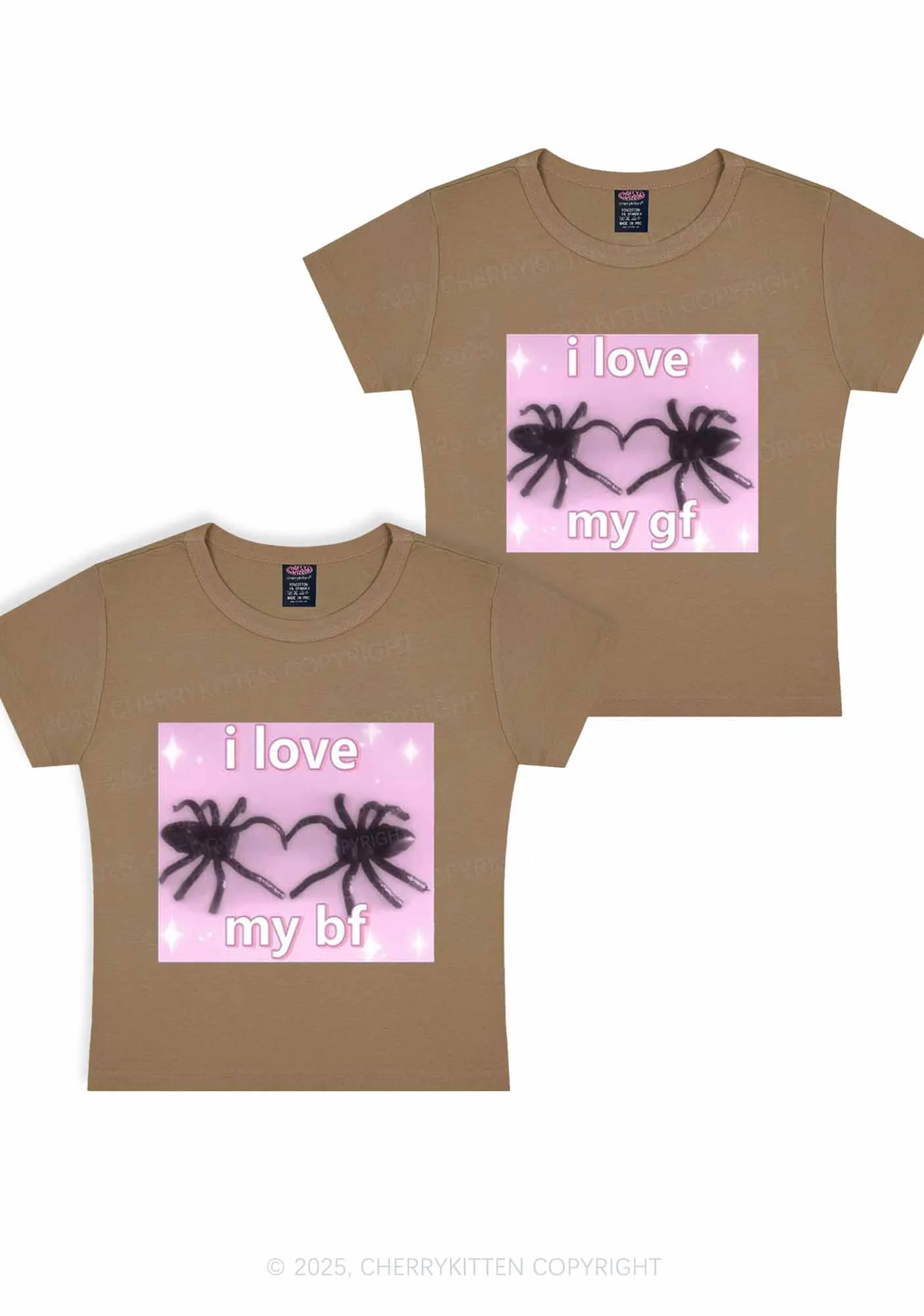 Love My Spider BF GF Y2K Valentine's Day Baby Tee Cherrykitten - Image 9
