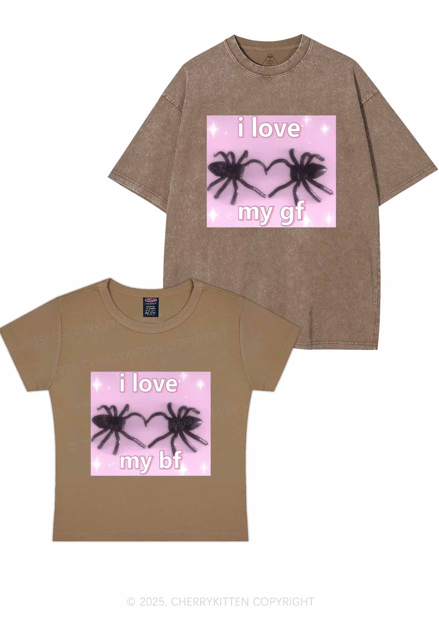 Love My Spider BF GF Y2K Valentine's Day Couple Shirt Cherrykitten - Image 6