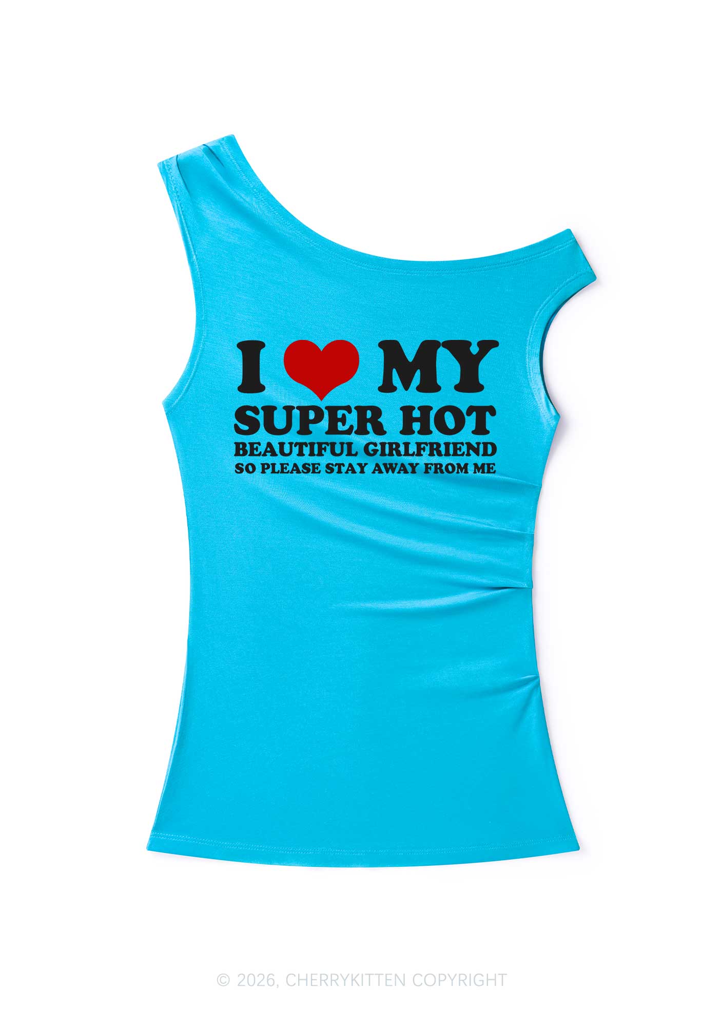 Love My Super Hot GF Valentine's Day Y2K Off Shoulder Tank Top Cherrykitten - Image 3