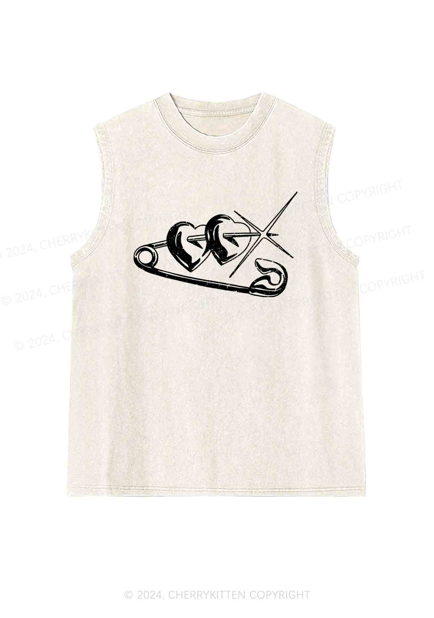 Love Pin Y2K Washed Tank Cherrykitten - Image 2