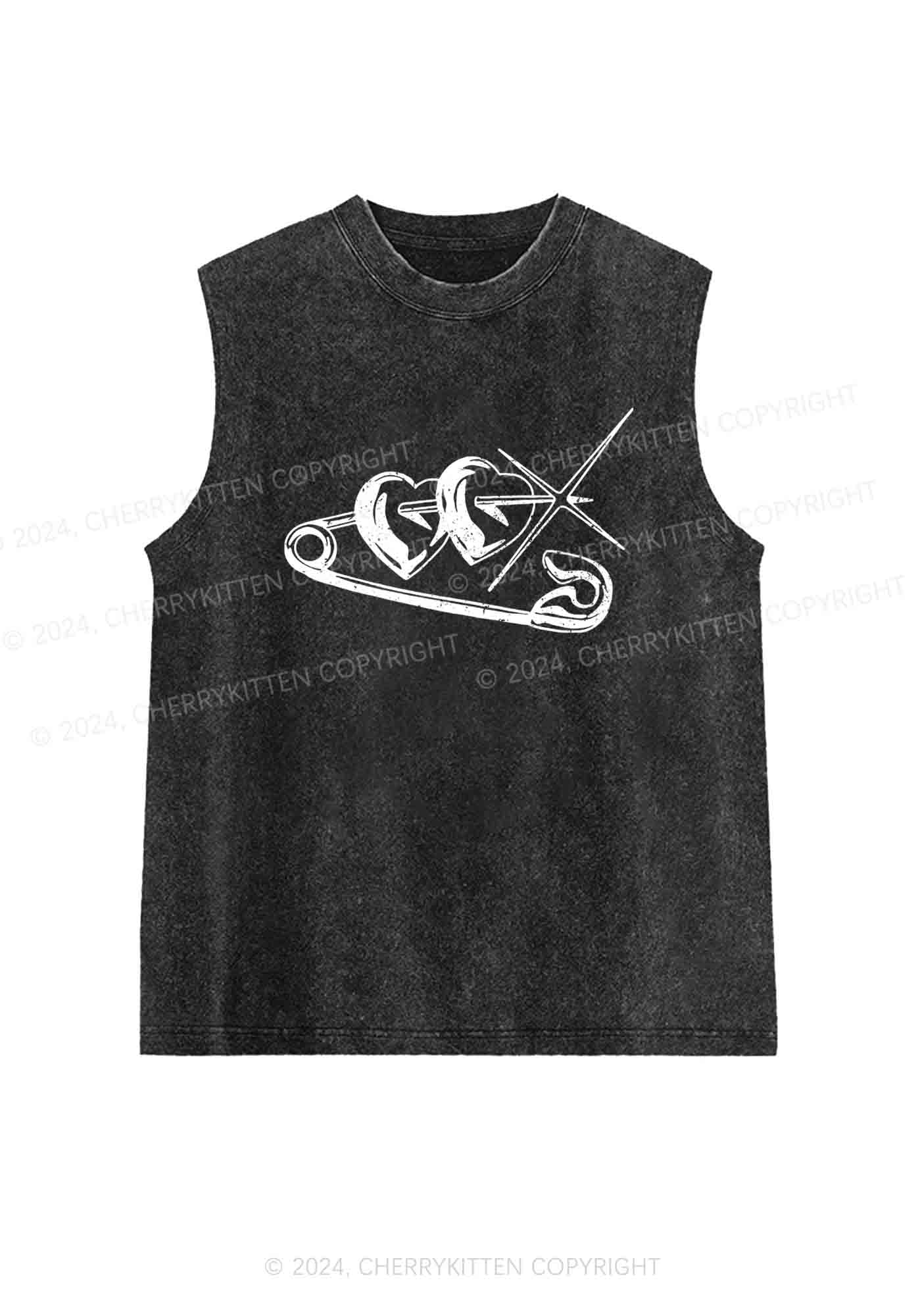 Love Pin Y2K Washed Tank Cherrykitten - Image 3