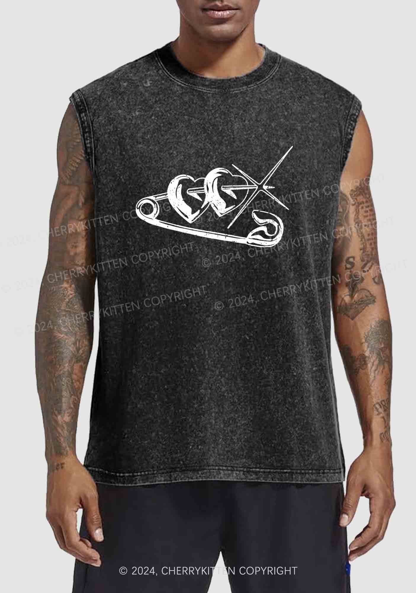 Love Pin Y2K Washed Tank Cherrykitten - Image 4