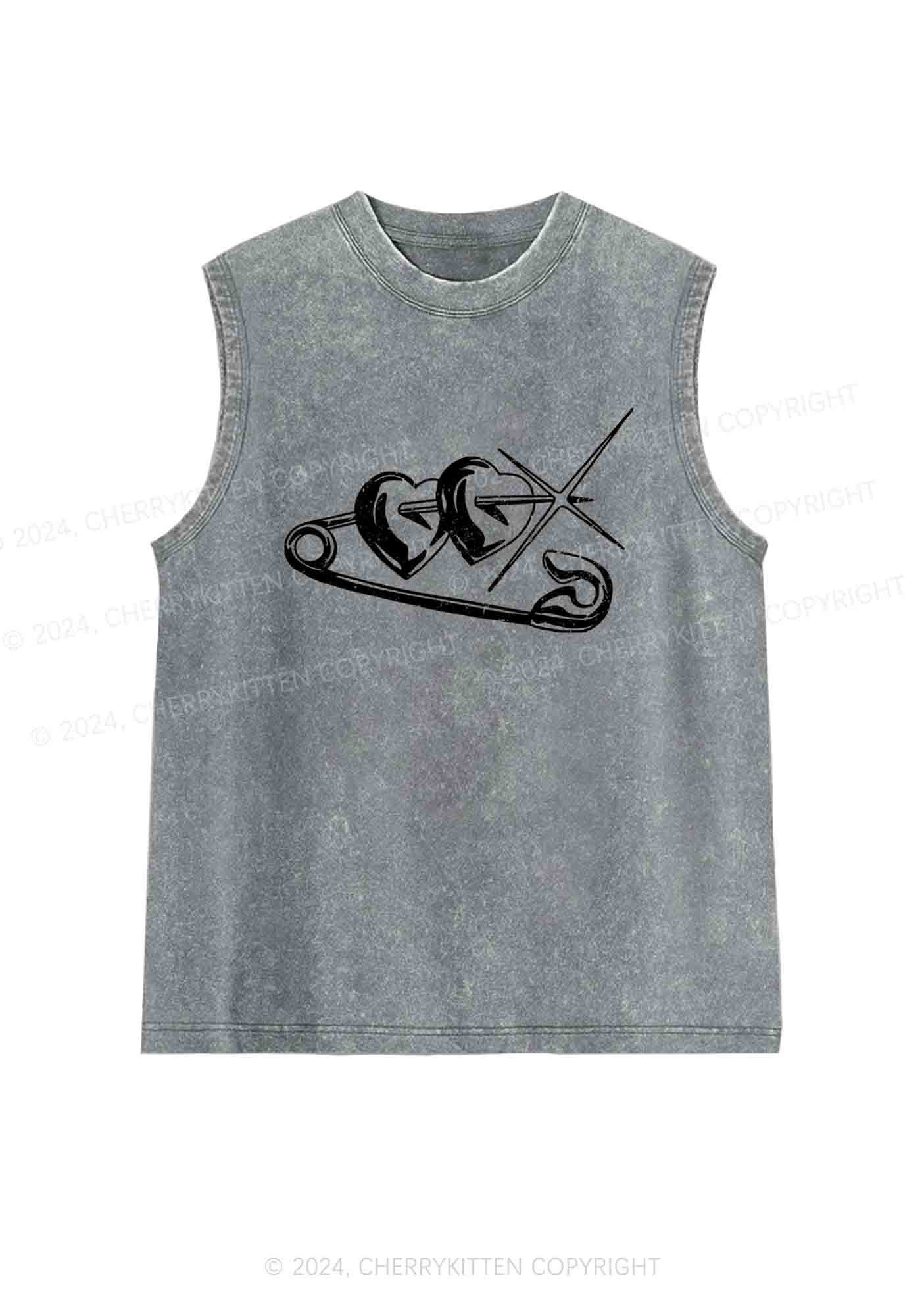 Love Pin Y2K Washed Tank Cherrykitten - Image 5