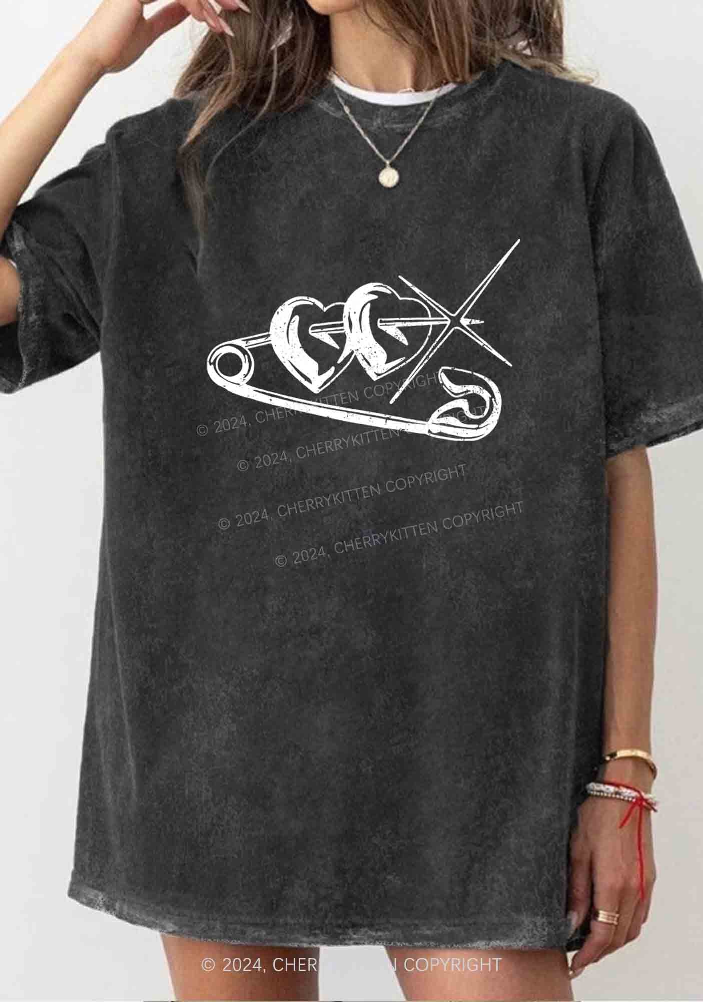 Love Pin Y2K Washed Tee Cherrykitten - Image 2