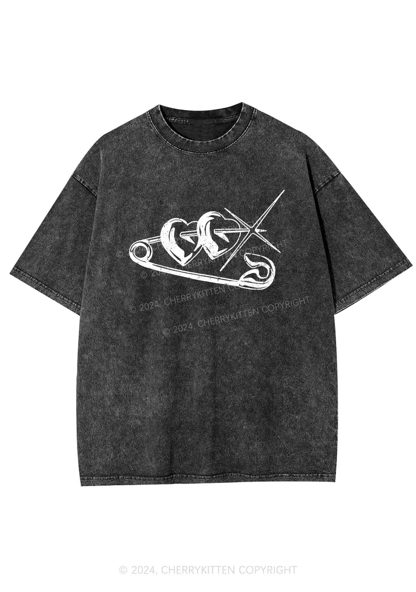 Love Pin Y2K Washed Tee Cherrykitten - Image 3
