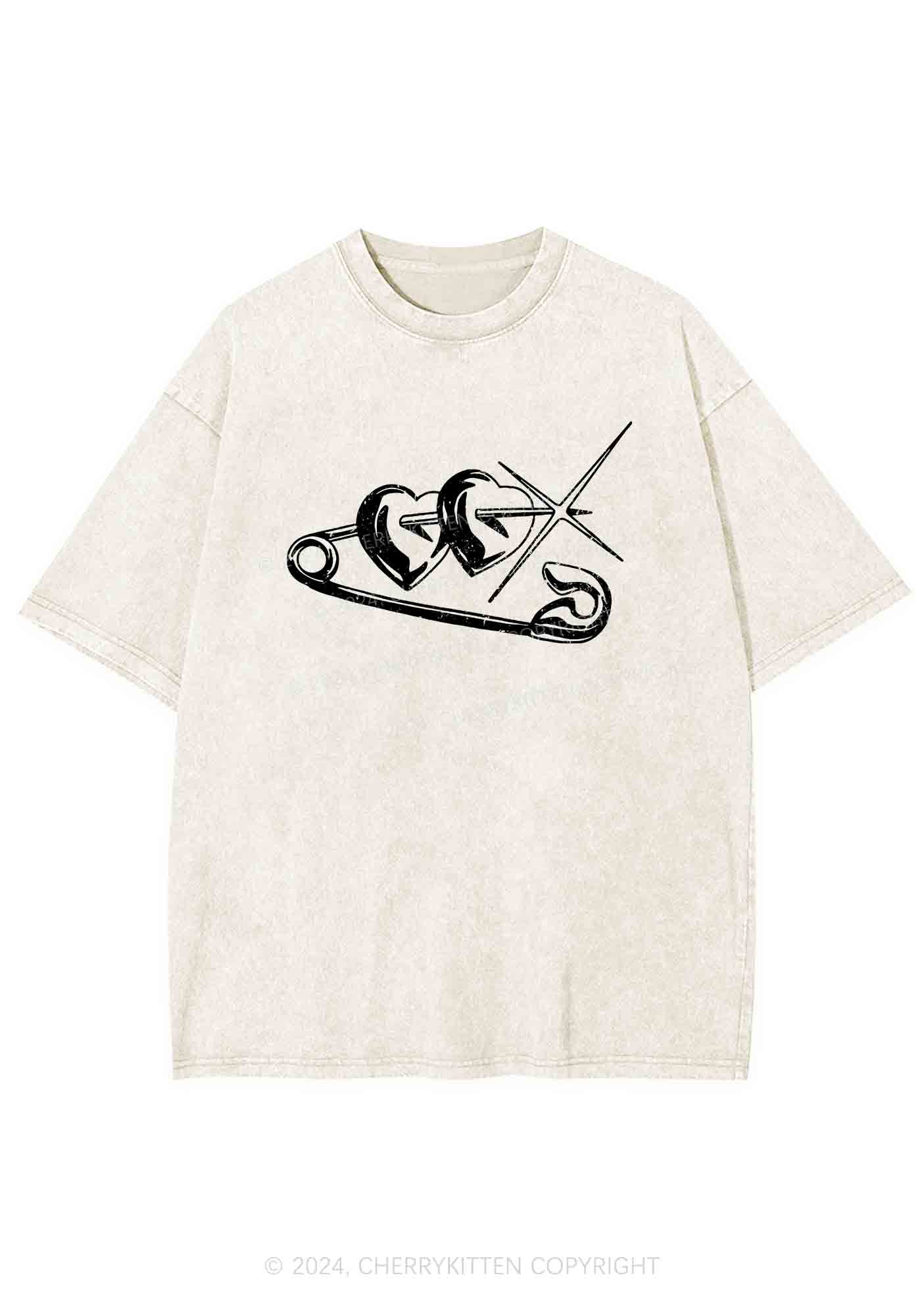 Love Pin Y2K Washed Tee Cherrykitten - Image 4