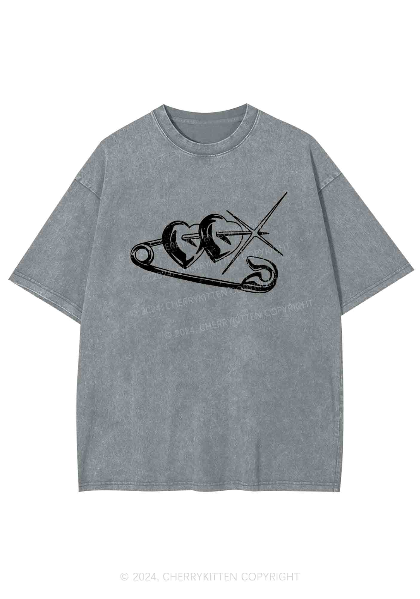 Love Pin Y2K Washed Tee Cherrykitten - Image 6