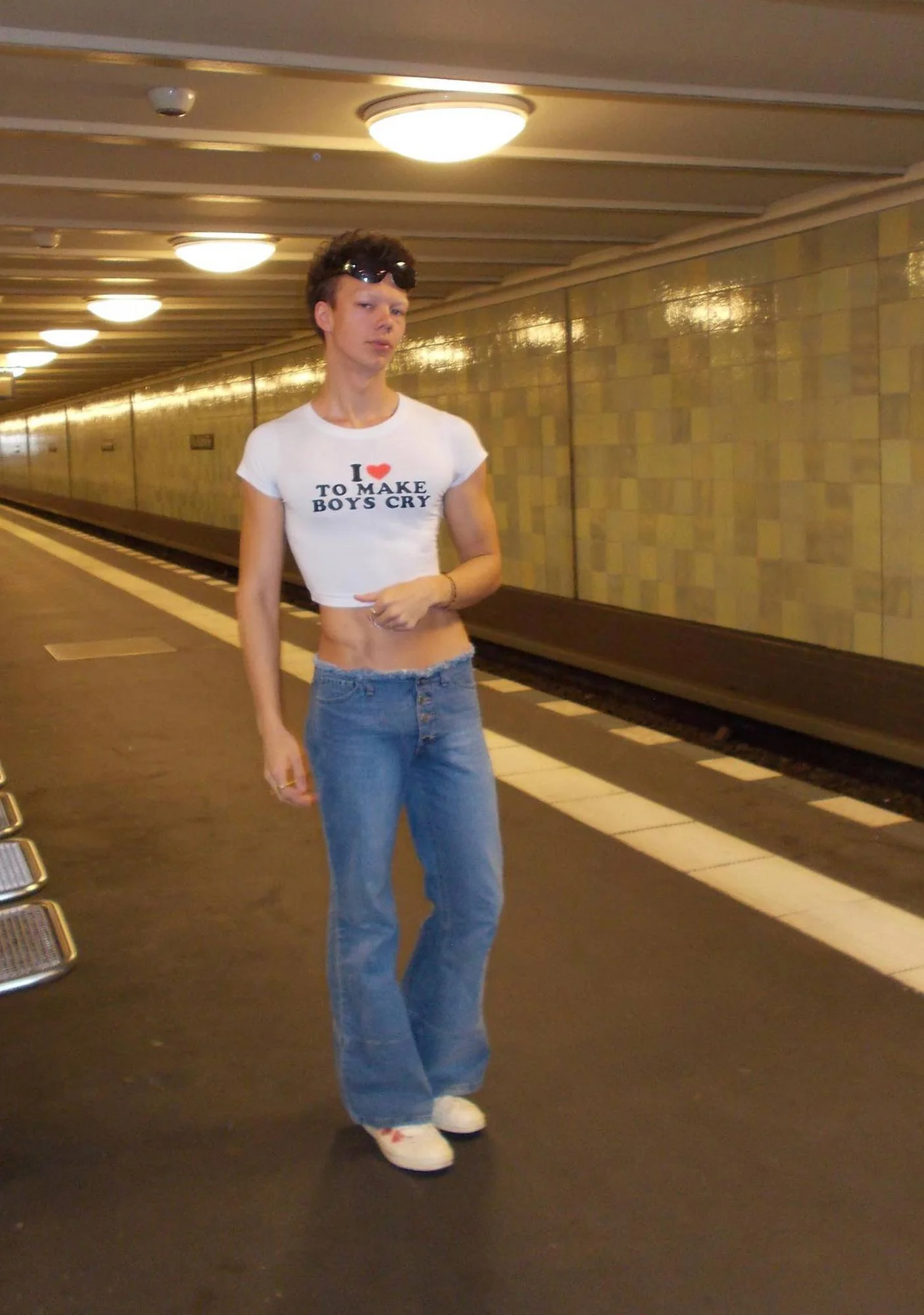 Love To Make Boys Cry Y2k Baby Tee - Image 2