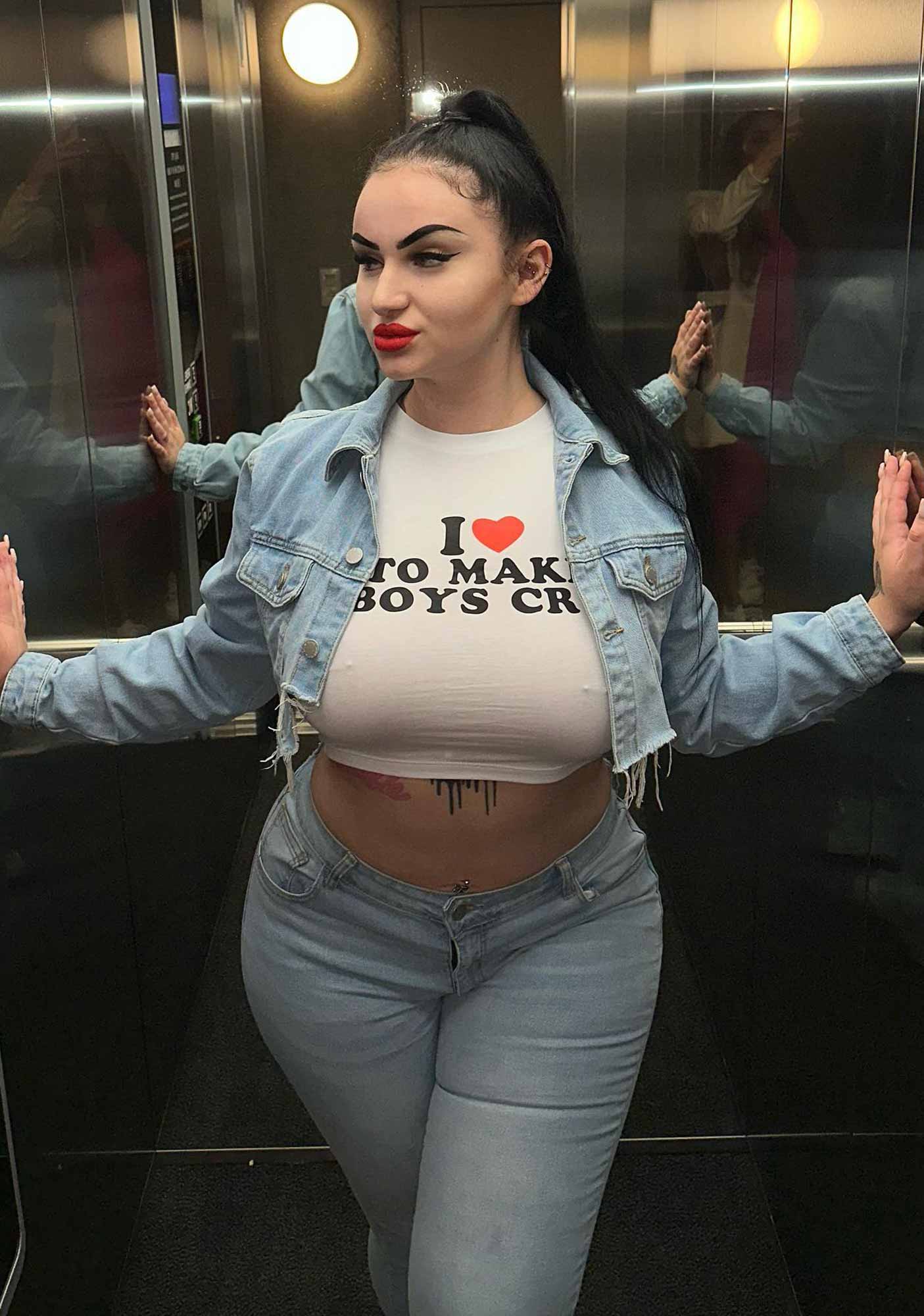 Love To Make Boys Cry Y2k Baby Tee - Image 3