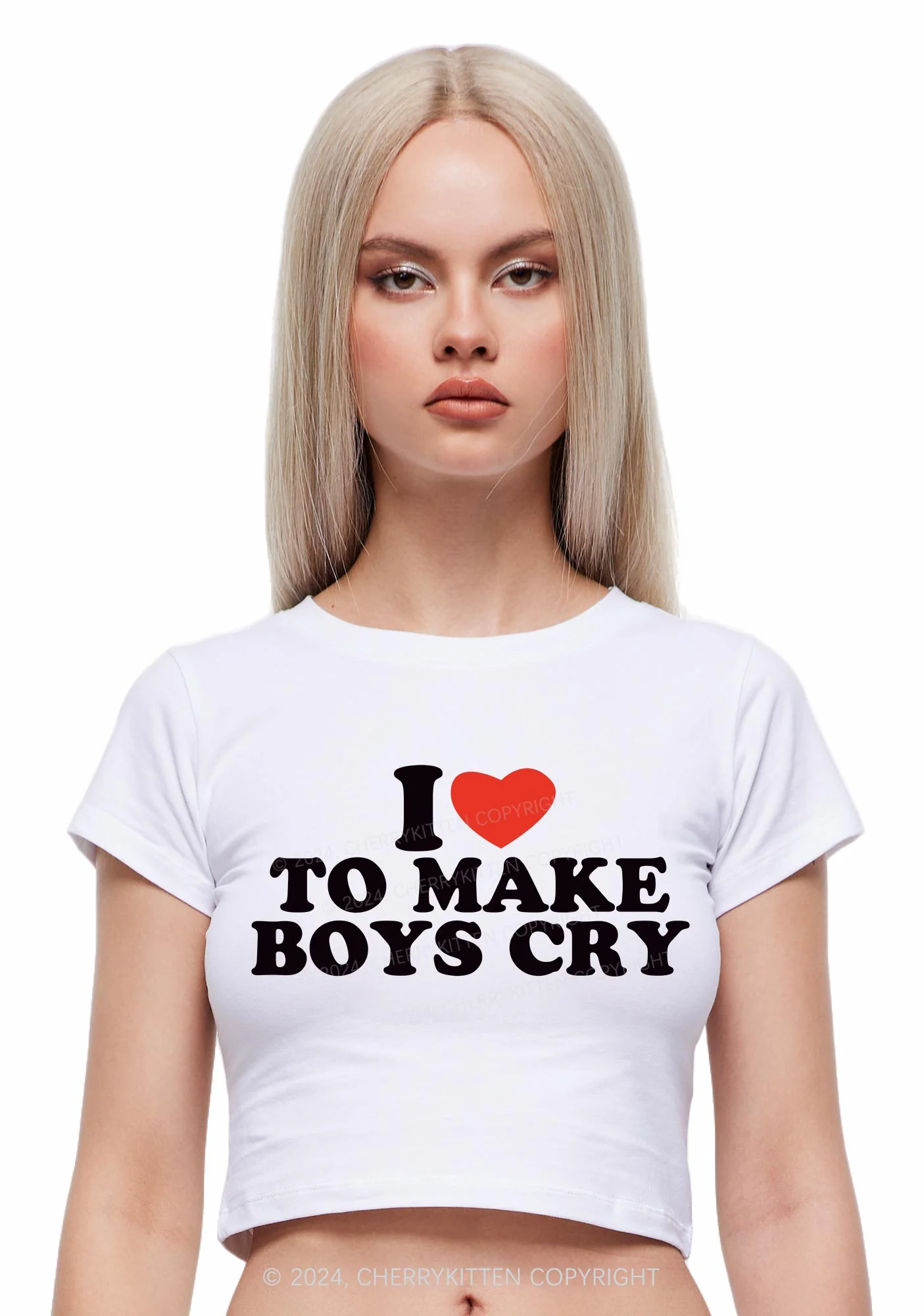 Love To Make Boys Cry Y2k Baby Tee - Image 5