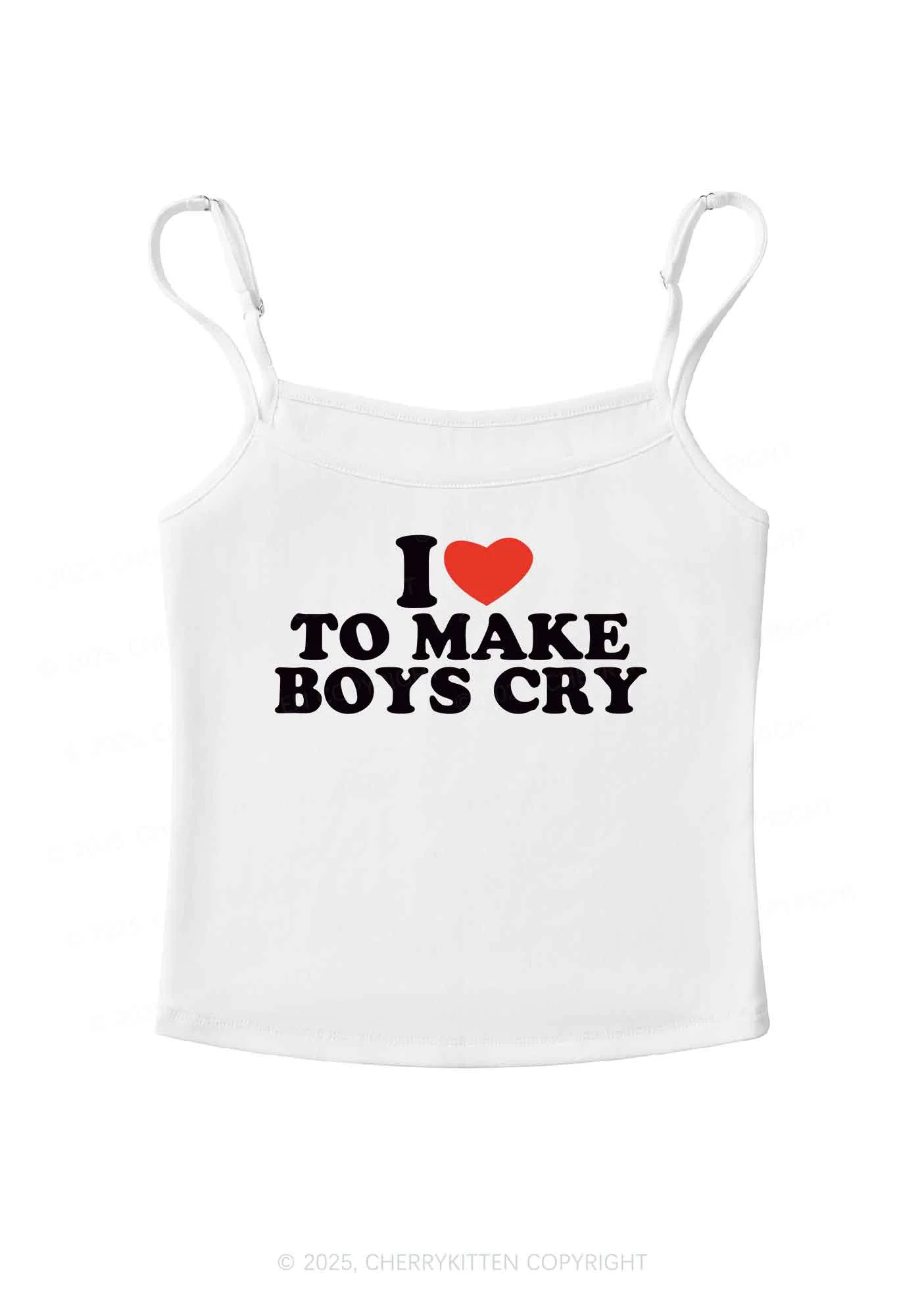 Love To Make Boys Cry Y2K Spaghetti Strap Cami Cherrykitten - Image 3