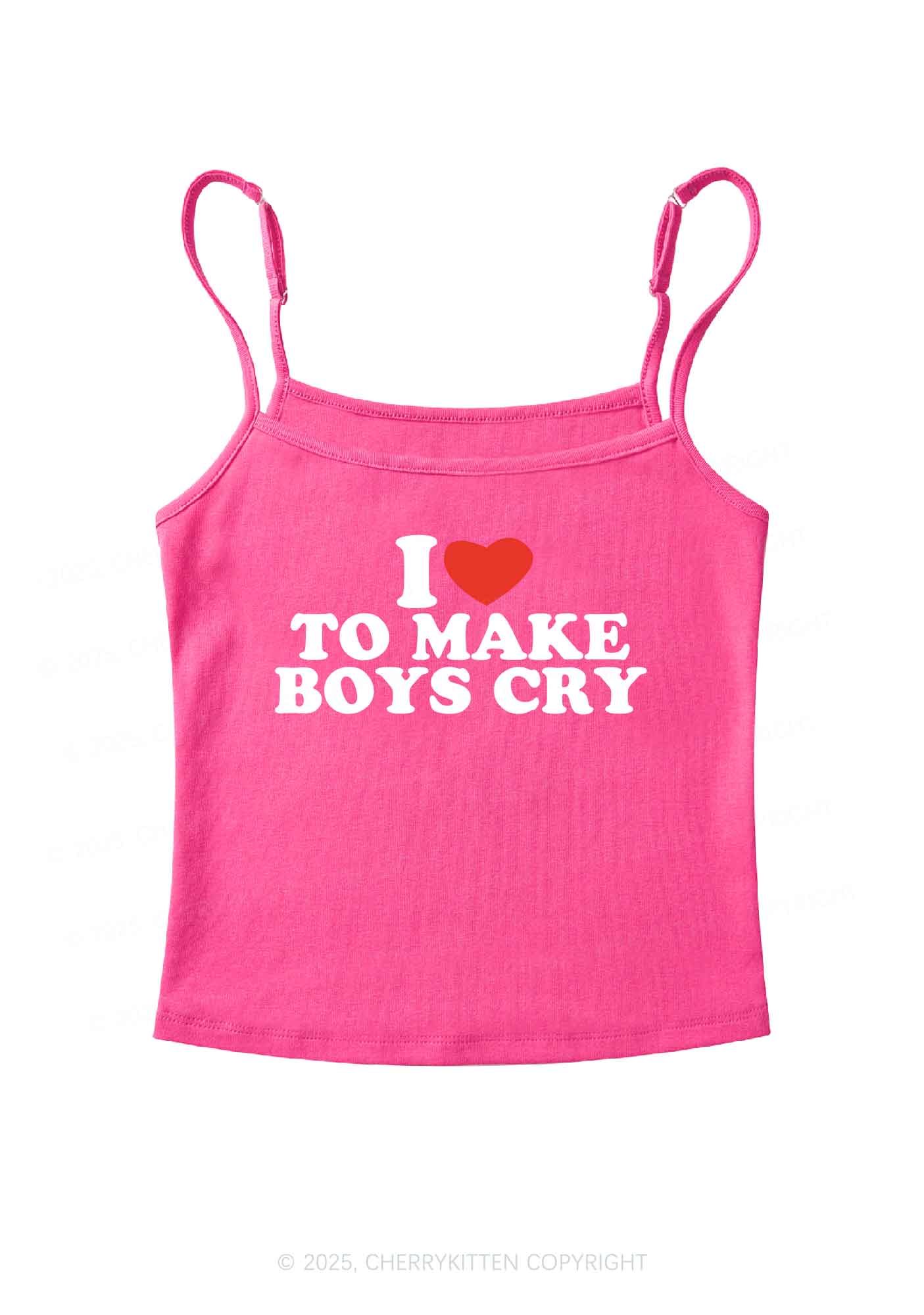 Love To Make Boys Cry Y2K Spaghetti Strap Cami Cherrykitten - Image 5