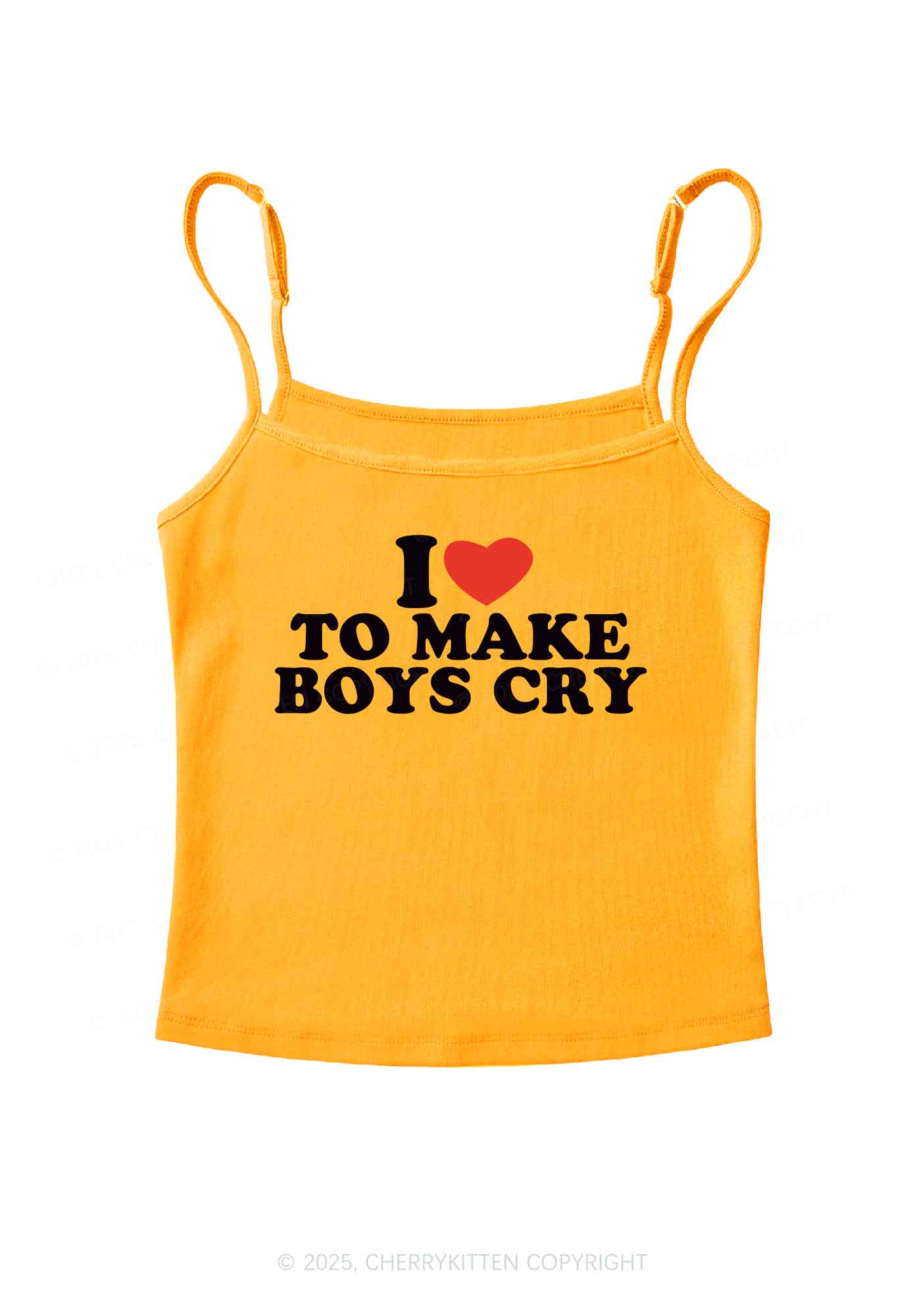 Love To Make Boys Cry Y2K Spaghetti Strap Cami Cherrykitten - Image 6