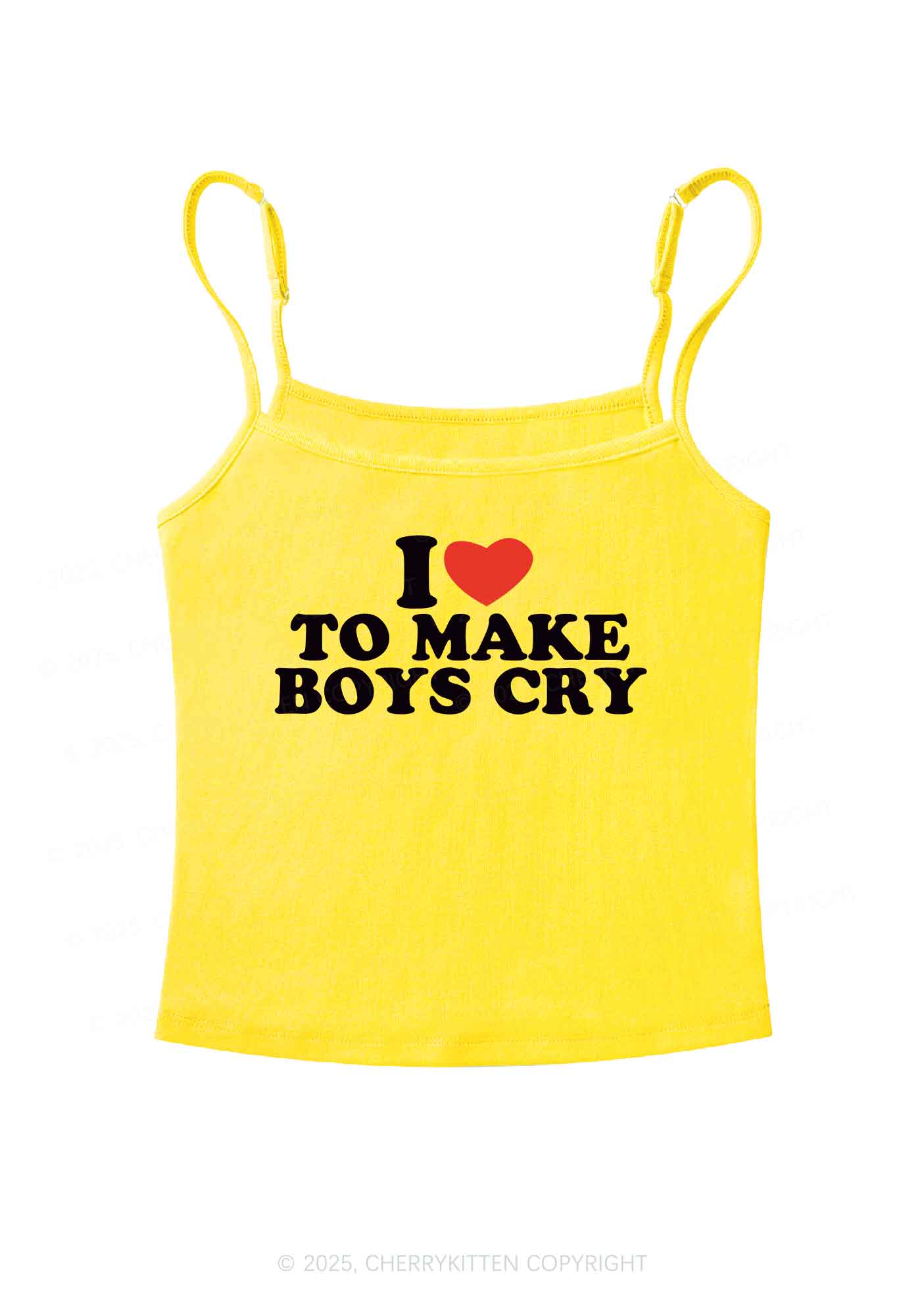 Love To Make Boys Cry Y2K Spaghetti Strap Cami Cherrykitten - Image 7