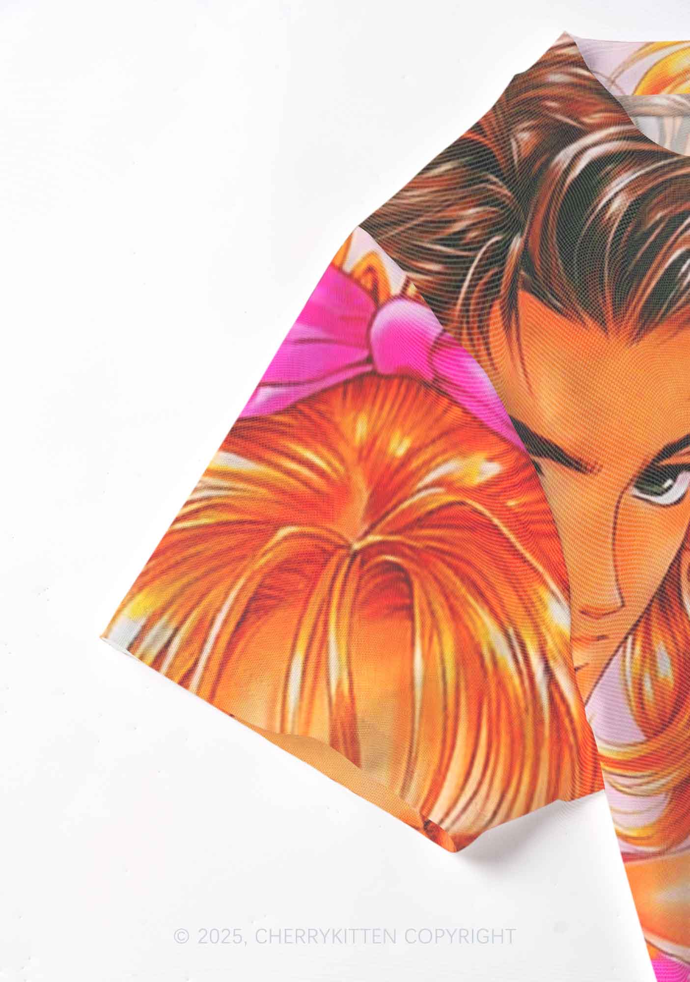 Love Triangle Y2K Mesh Crop Top Cherrykitten - Image 4