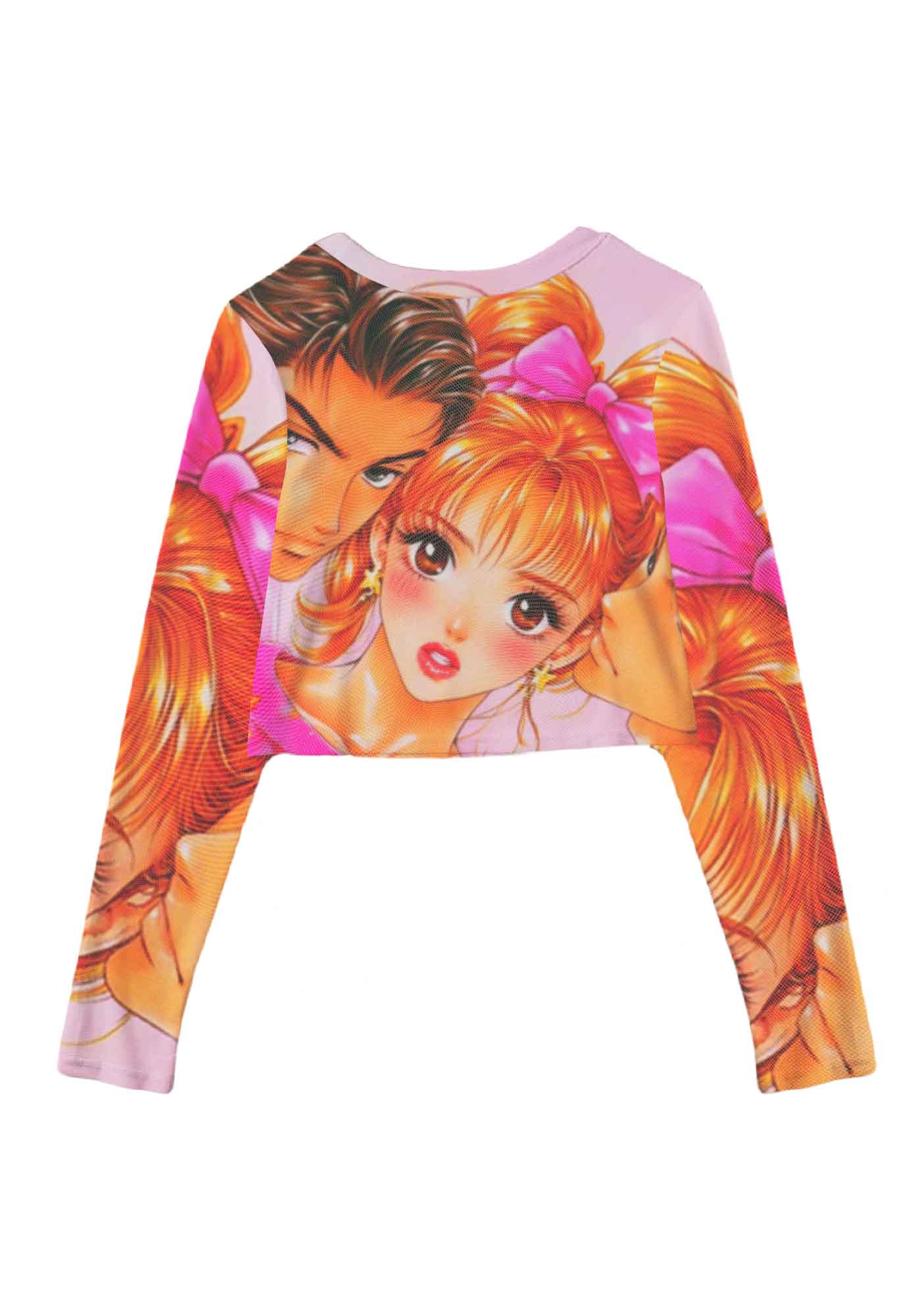 Love Triangle Y2K Mesh Long Sleeve Crop Top Cherrykitten - Image 3