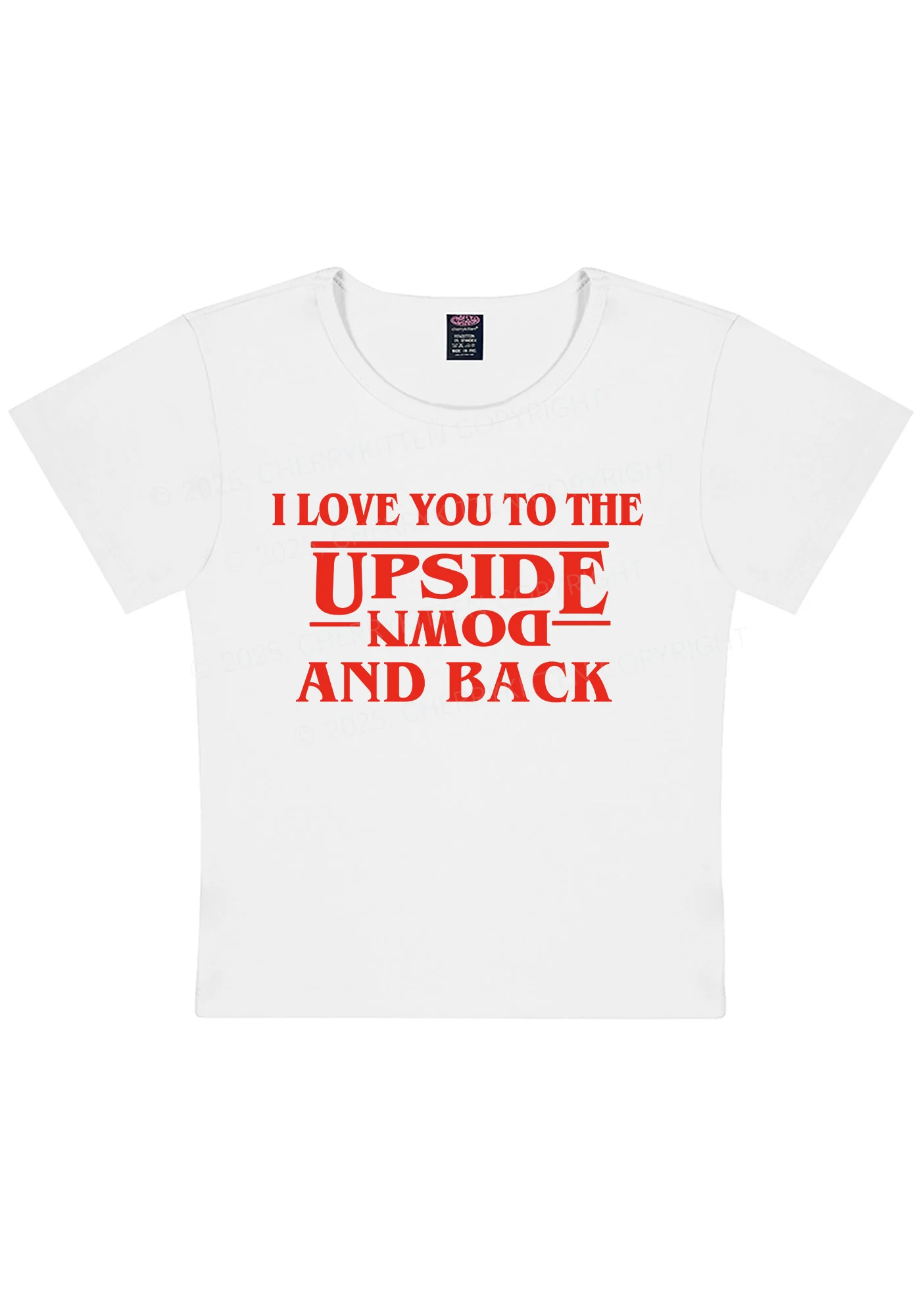Love You Upside Down Y2K Baby Tee Cherrykitten - Image 3