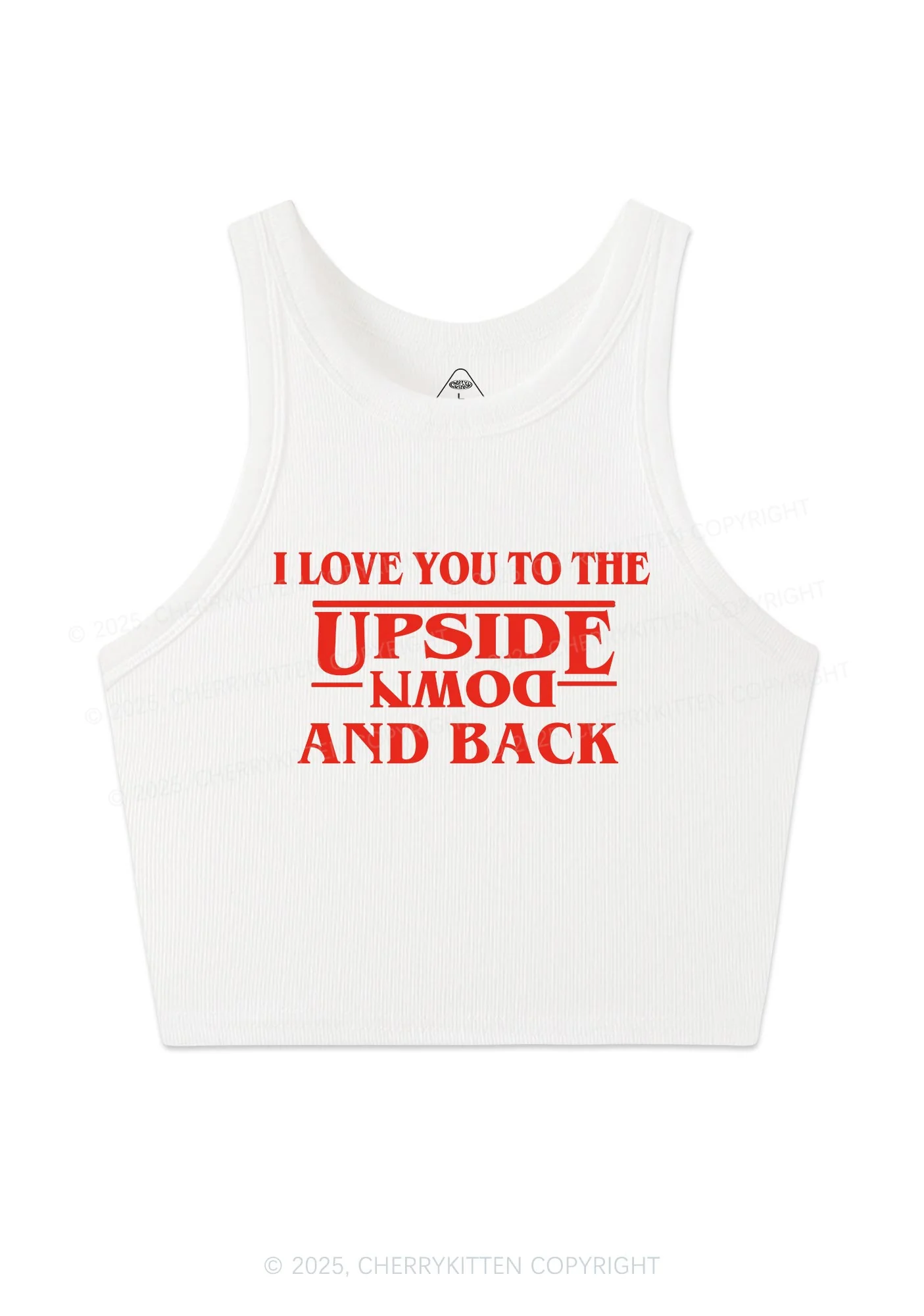 Love You Upside Down Y2K Crop Tank Top Cherrykitten - Image 3
