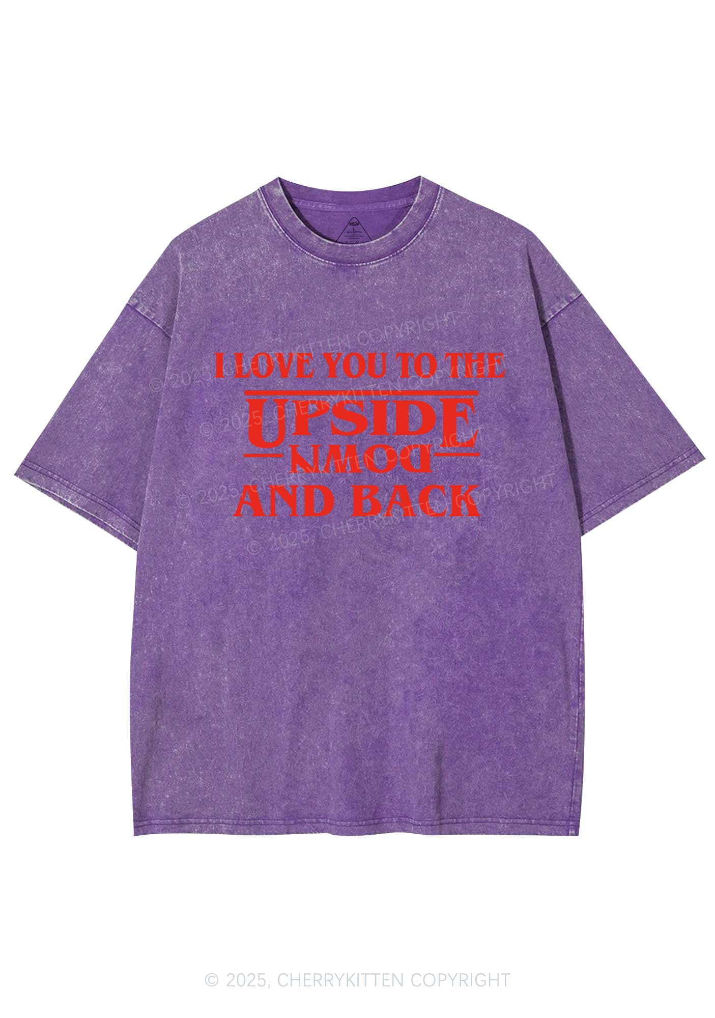 Love You Upside Down Y2K Shirts Washed Tee Cherrykitten - Image 5