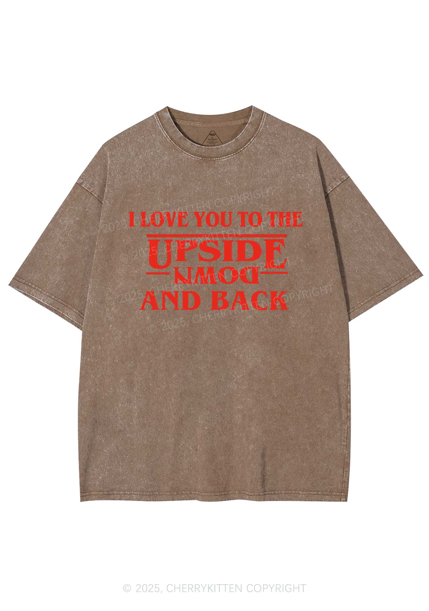 Love You Upside Down Y2K Shirts Washed Tee Cherrykitten - Image 6