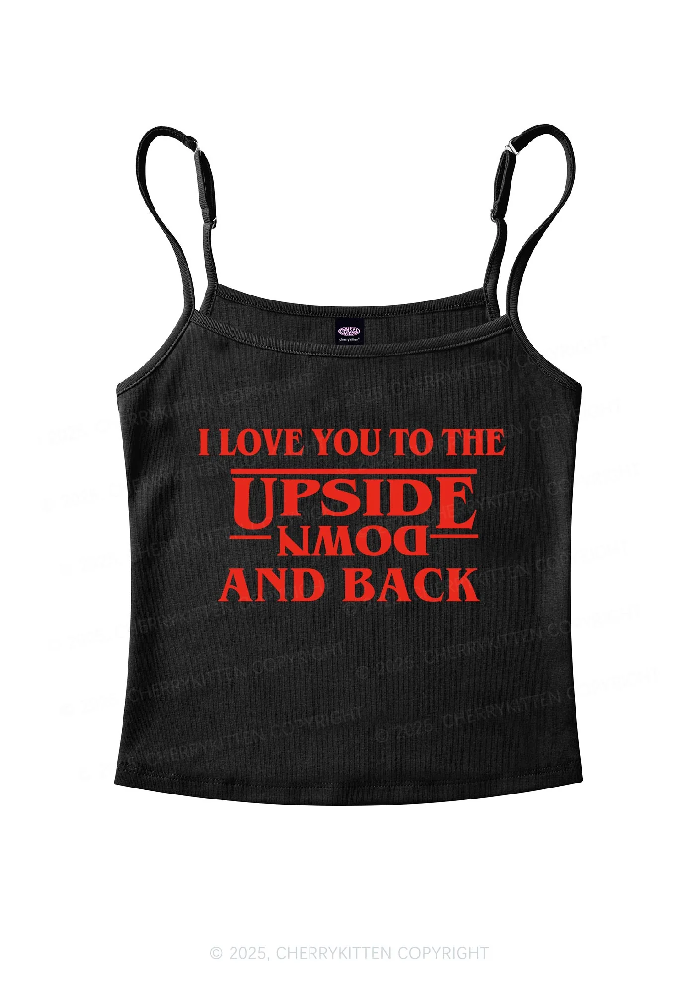 Love You Upside Down Y2K Spaghetti Strap Cami Cherrykitten - Image 3