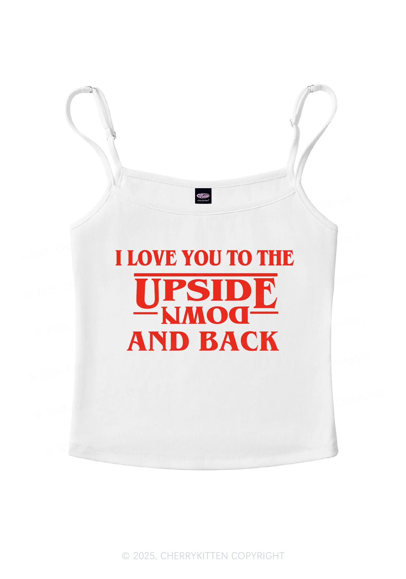 Love You Upside Down Y2K Spaghetti Strap Cami Cherrykitten - Image 4