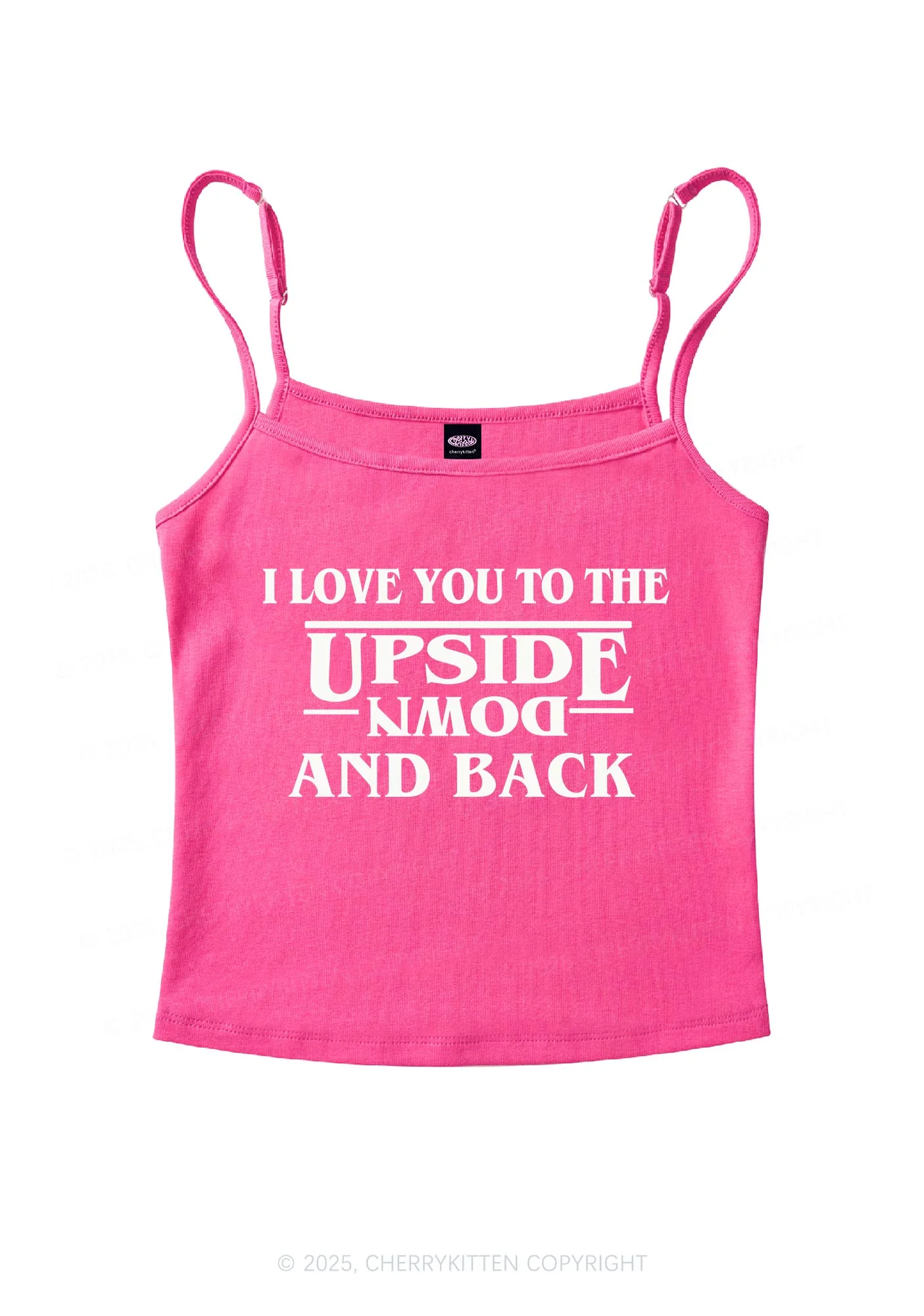 Love You Upside Down Y2K Spaghetti Strap Cami Cherrykitten - Image 5