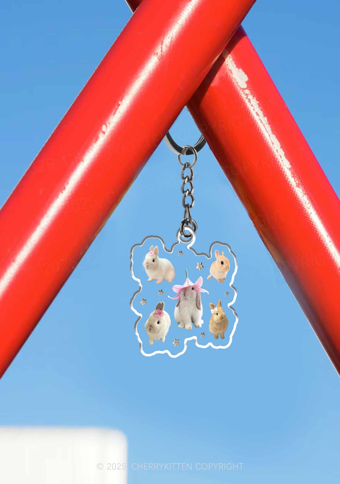 Lovely Rabbits 1Pc Y2K Keychain Cherrykitten - Image 3