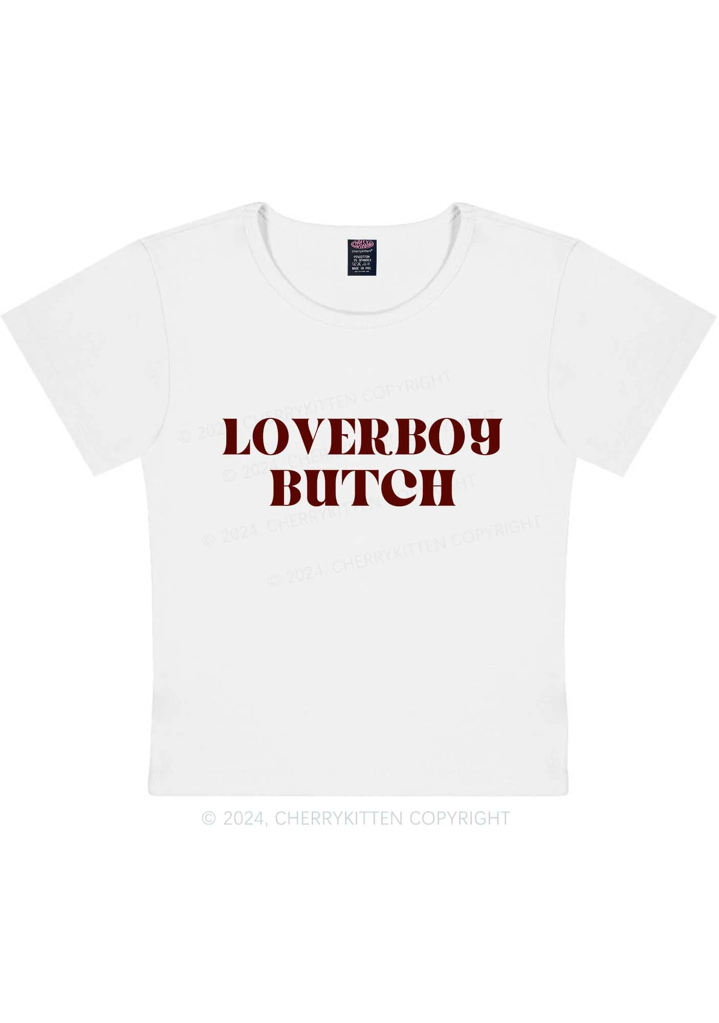 Curvy Loverboy Butch Y2K Baby Tee Cherrykitten - Image 3