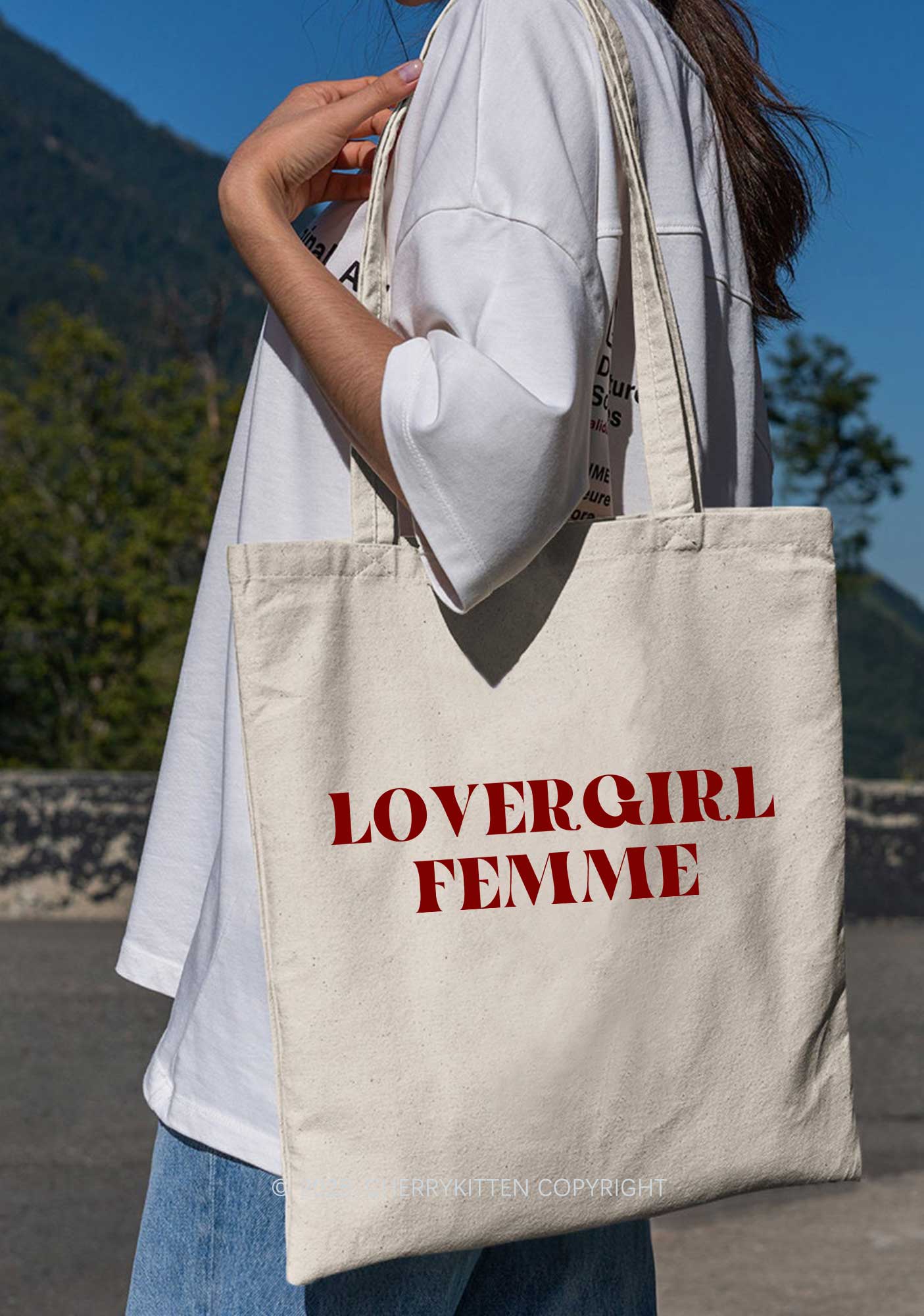 Lovergirl Femme Pride Y2K Canvas Tote Bag Cherrykitten - Image 2
