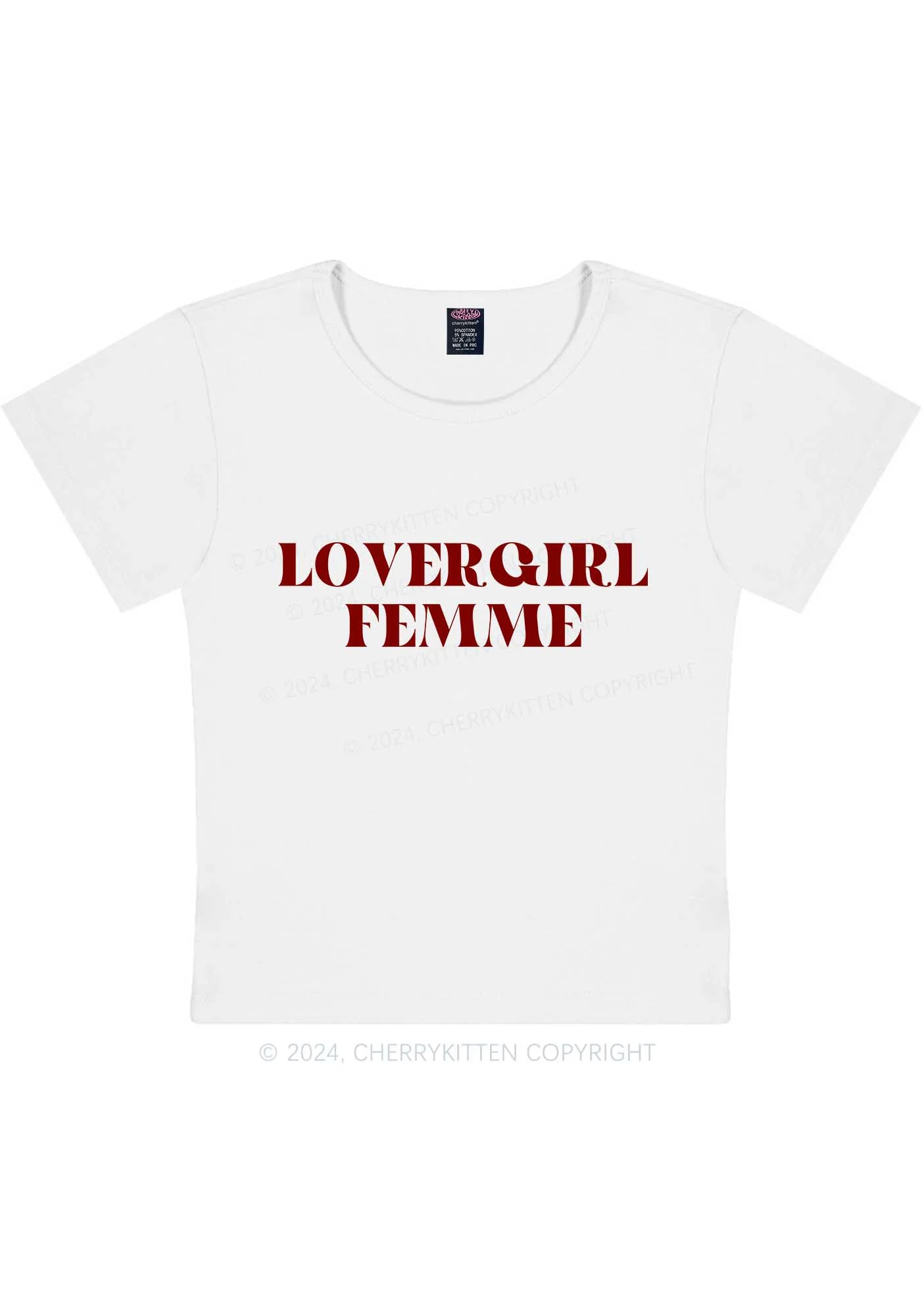 Lovergirl Femme Y2K Baby Tee Cherrykitten - Image 5
