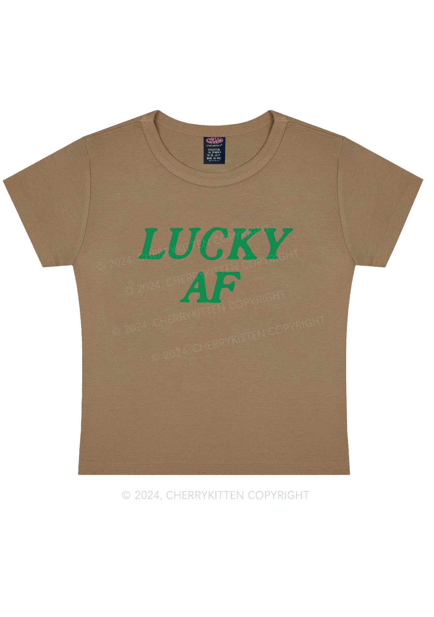 Lucky AF St Patricks Y2K Baby Tee Cherrykitten - Image 10