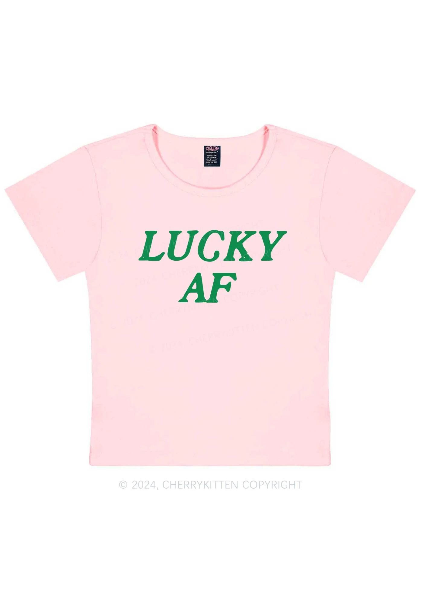 Lucky AF St Patricks Y2K Baby Tee Cherrykitten - Image 12