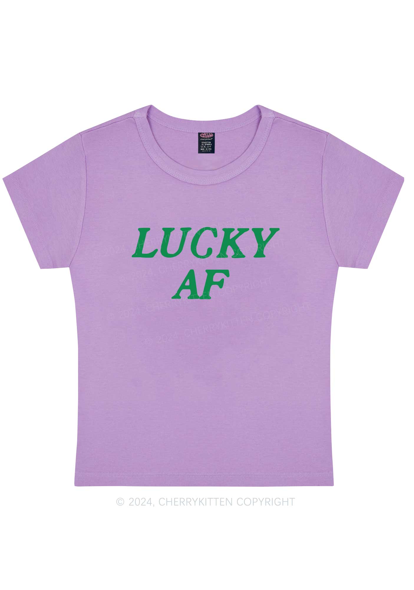 Lucky AF St Patricks Y2K Baby Tee Cherrykitten - Image 7