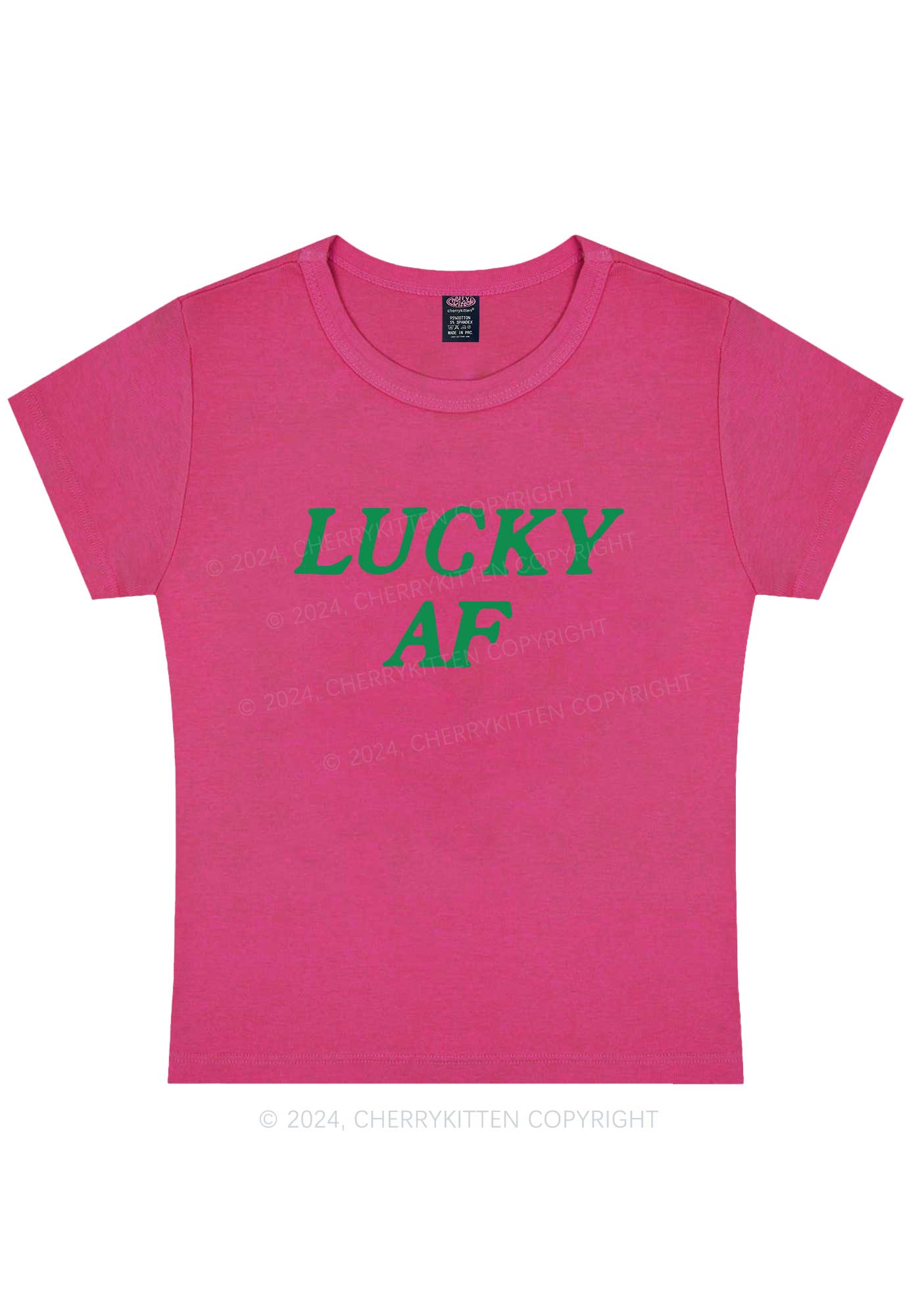Lucky AF St Patricks Y2K Baby Tee Cherrykitten - Image 8