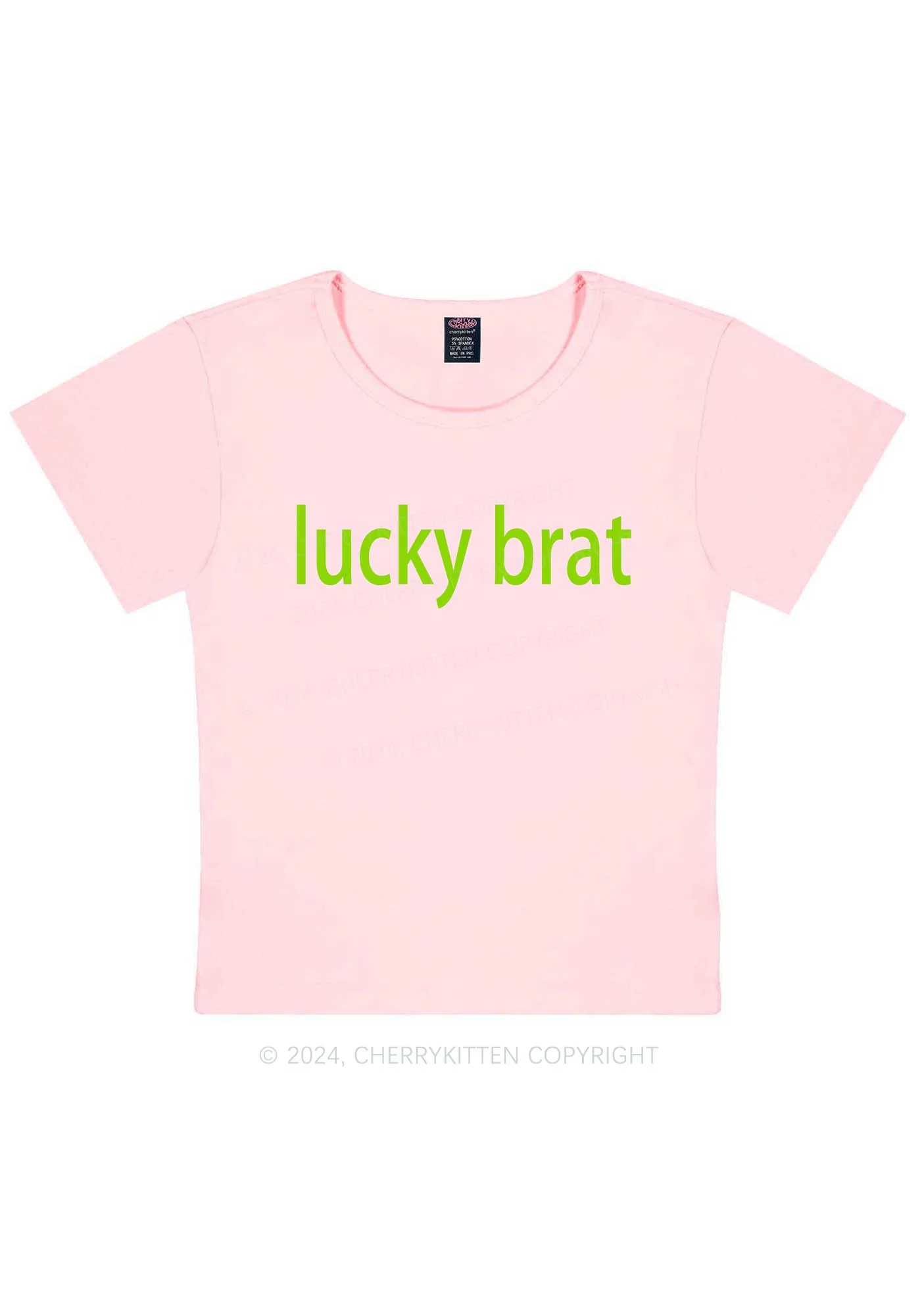 Lucky Brat St Patricks Y2K Baby Tee Cherrykitten - Image 12